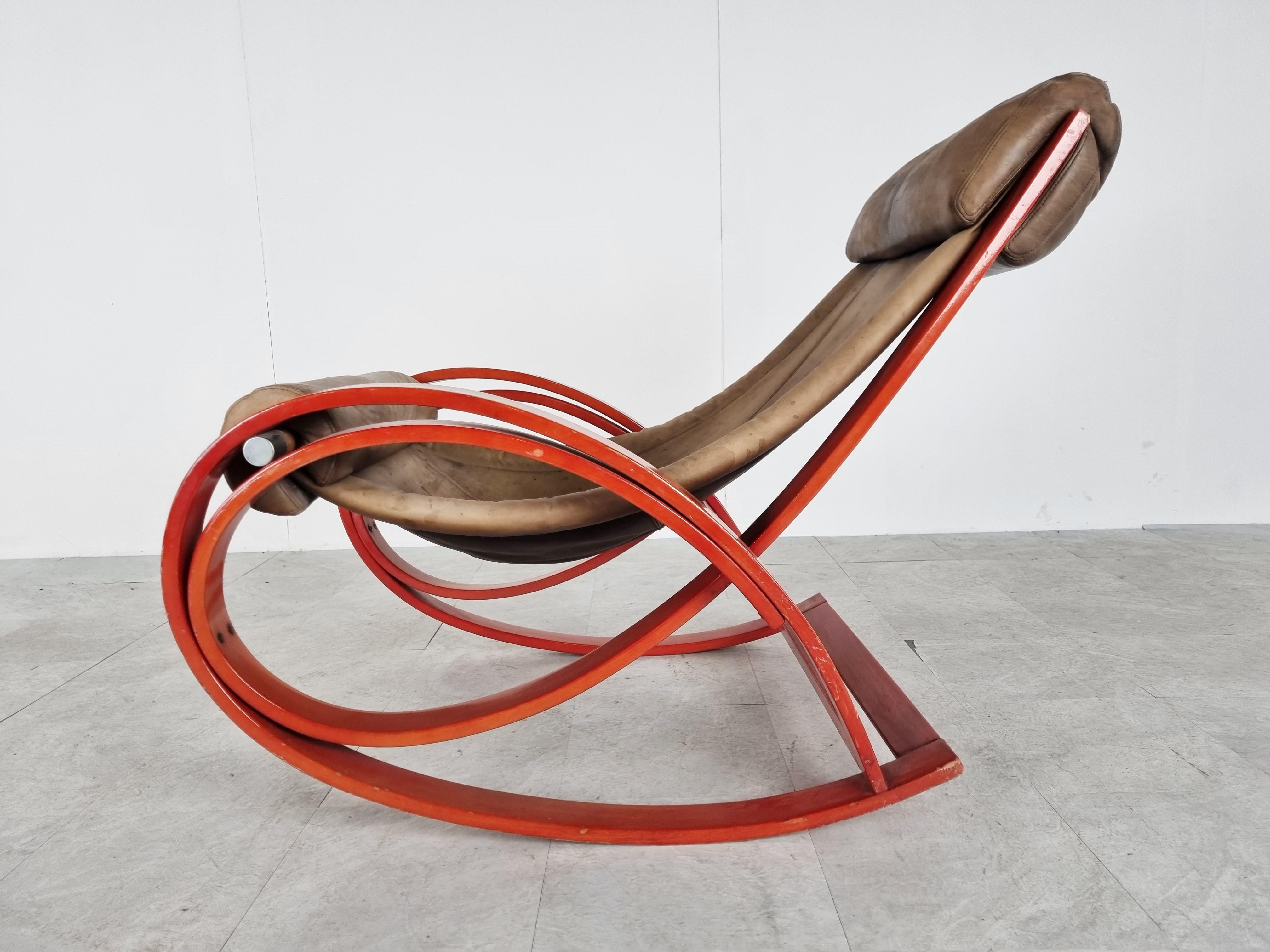 Sgarsul Rocking Chair by Gae Aulenti for Poltronova, 1960s For Sale 1