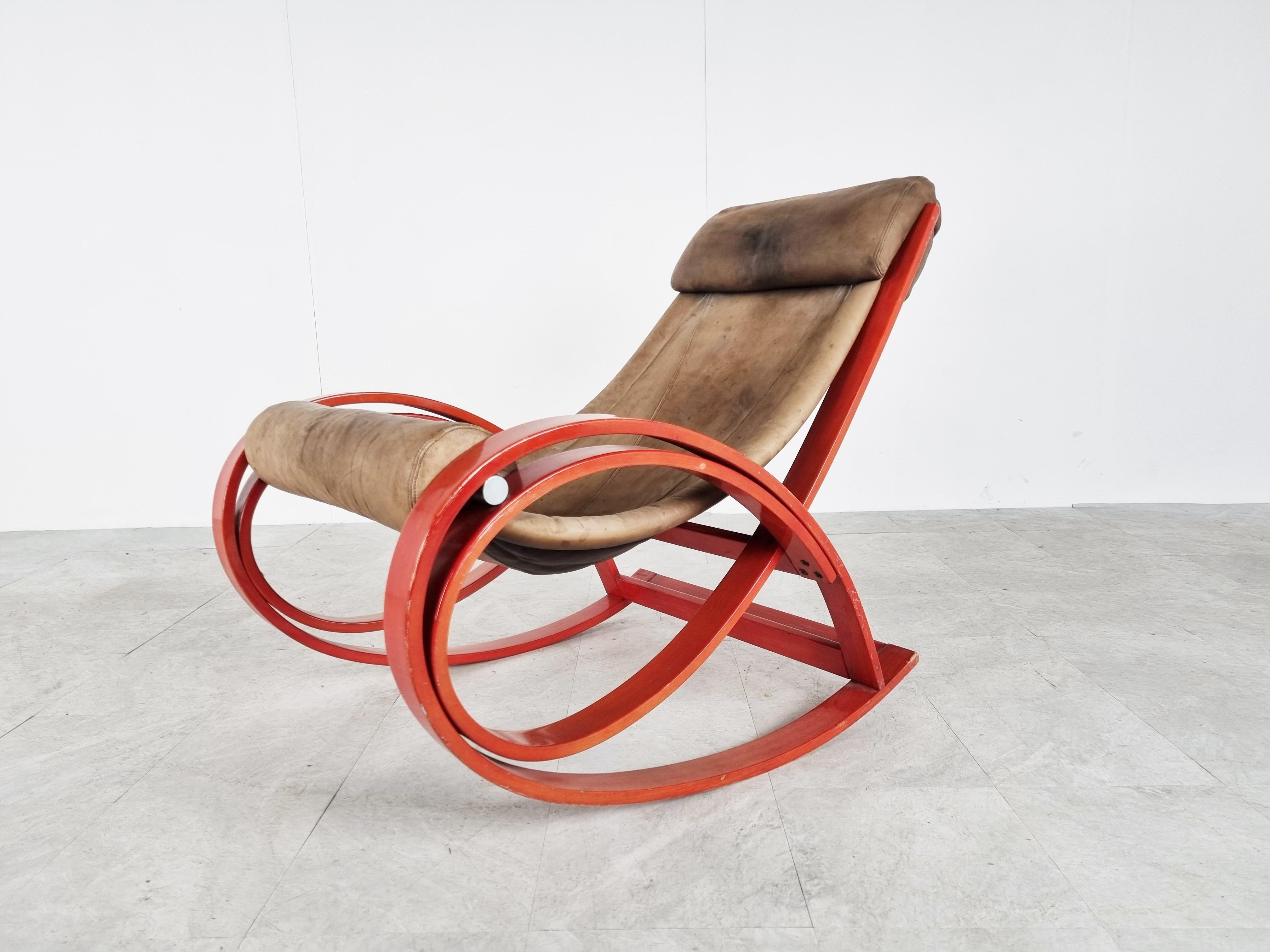 Sgarsul Rocking Chair by Gae Aulenti for Poltronova, 1960s For Sale 2