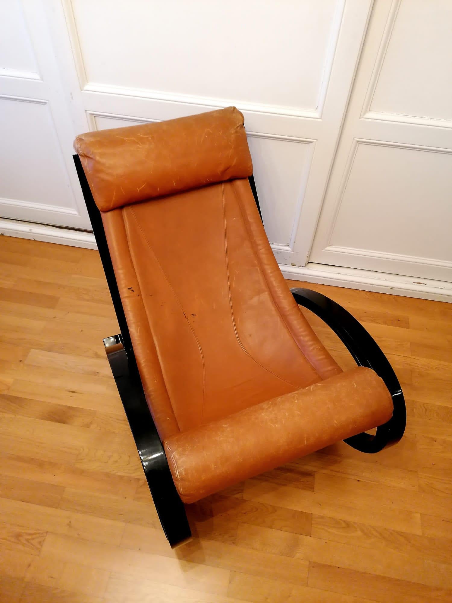 Italian Sgarsul Rocking Chair by Gae Aulenti from Poltronova, Italy, 1960s