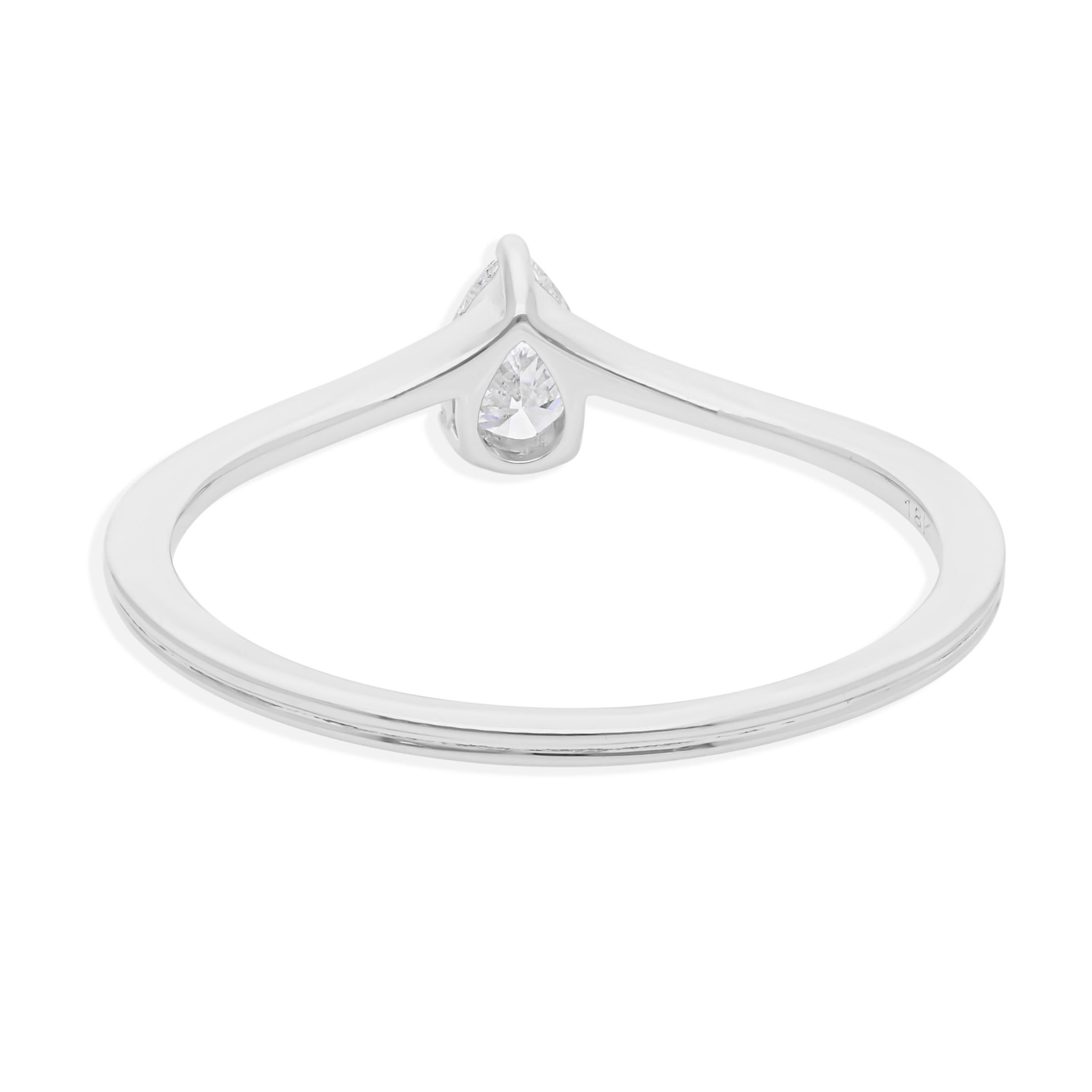 En vente :  Bague solitaire en or blanc 14 carats avec diamant poire SI/HI certifié SGL de 0,23 carat 2