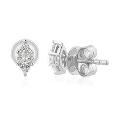 SGL Certified 0.29 Carat SI/H Pie Cut Diamond Marquise Earrings 18k White Gold