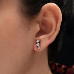 SGL Certified 0.82 Carat SI/H Dainty Diamond Stud Earrings 14 Karat White Gold