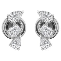 SGL zertifiziert 0,82 Karat SI/G Diamant-Ohrringe 14 Karat Weißgold Feiner Schmuck