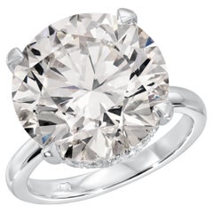 SGL Certified 12.17 Carat Diamond Engagement Ring with an Hidden Halo  