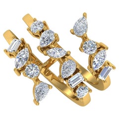 SGL zertifizierter 2,15 Karat SI Reinheit HI Farbe Diamant Gelbgold Spiral-Ring, Gelbgold