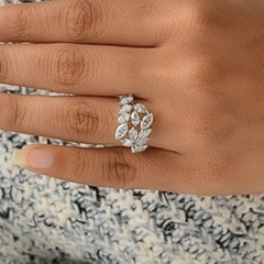 SGL Certified 2.86 Carat SI/H Marquise Pear Diamond Ring 14 Karat White Gold