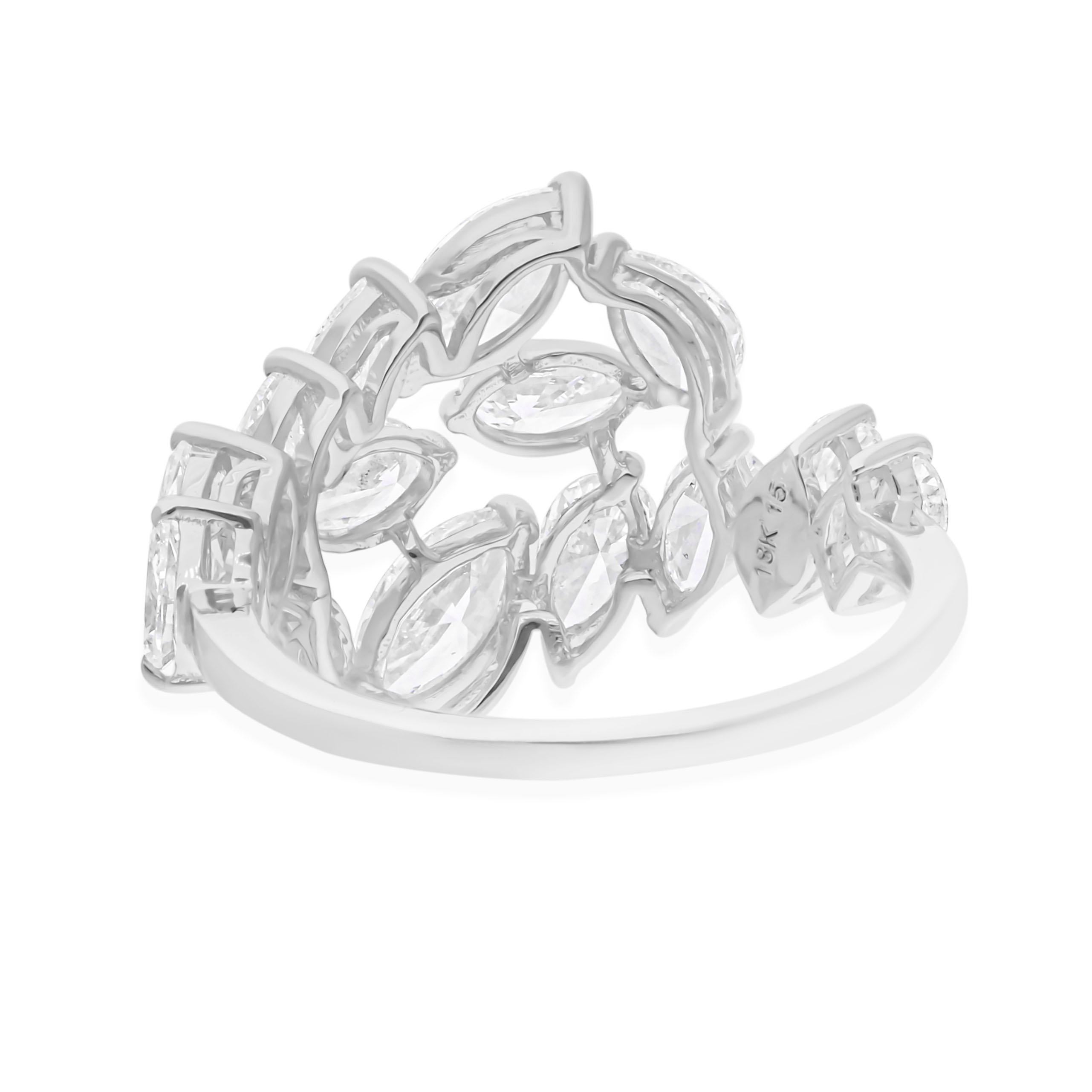 Anillo de diamantes marquesa pera de 2,86 quilates SI/H con certificado SGL Oro blanco de 18 quilates Moderno en venta