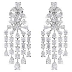 Pendientes araña de diamantes SI/H de 5,65 quilates con certificado SGL Oro blanco de 18 quilates