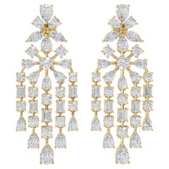 Pendientes araña de diamantes SI/H de 5,65 quilates con certificado SGL Oro amarillo de 18 quilates