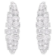 SGL zertifiziert 7,43 Karat SI/H Oval Diamant-Creolen-Ohrringe 14 Karat Weißgold