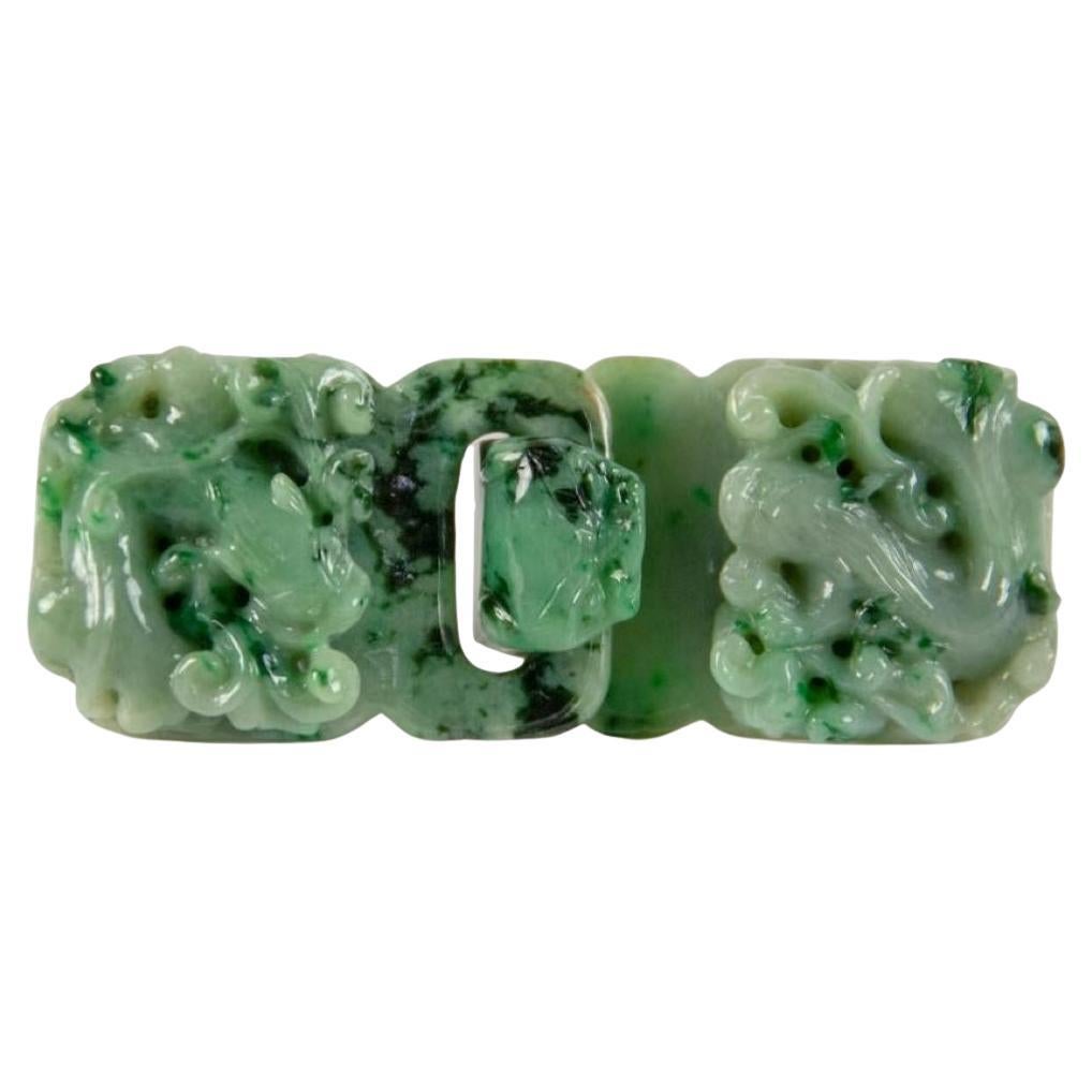 Par de hebillas de jade natural con certificado SGL