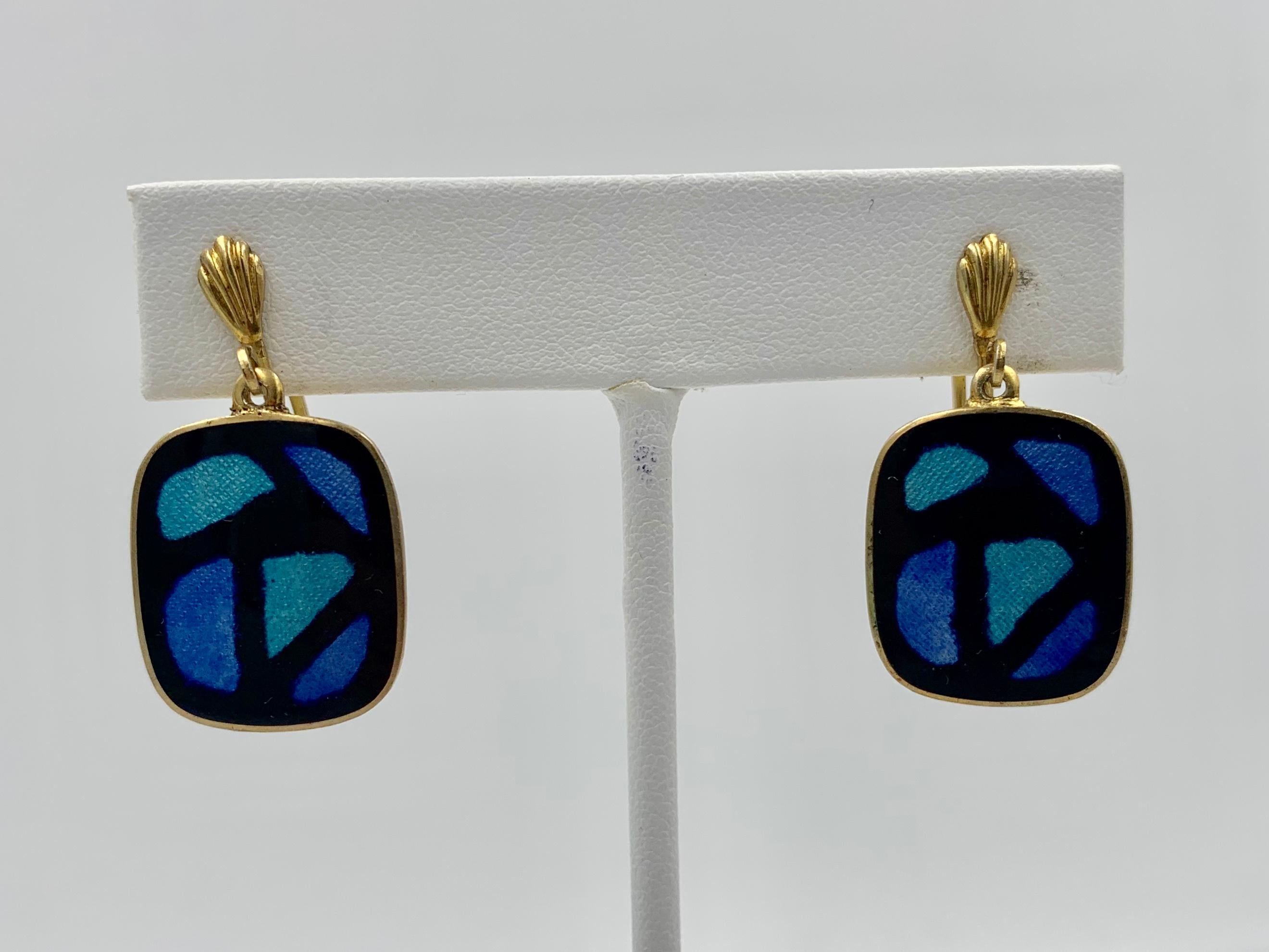 S.G.Morris Modernist Bracelet & Earrings Enamel Sterling Silver Midcentury Rare In Excellent Condition For Sale In New York, NY