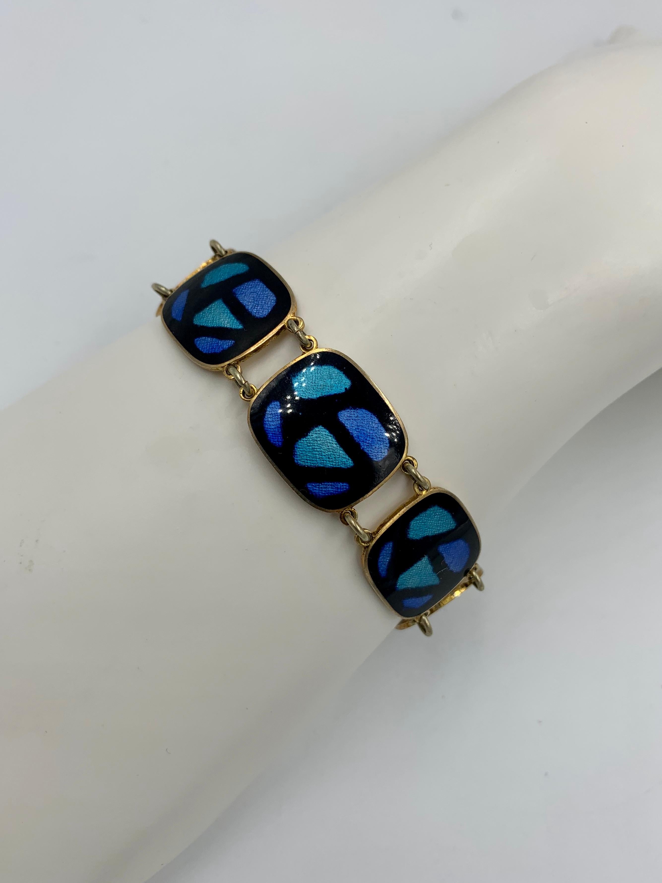 S.G.Morris Modernist Bracelet & Earrings Enamel Sterling Silver Midcentury Rare For Sale 3