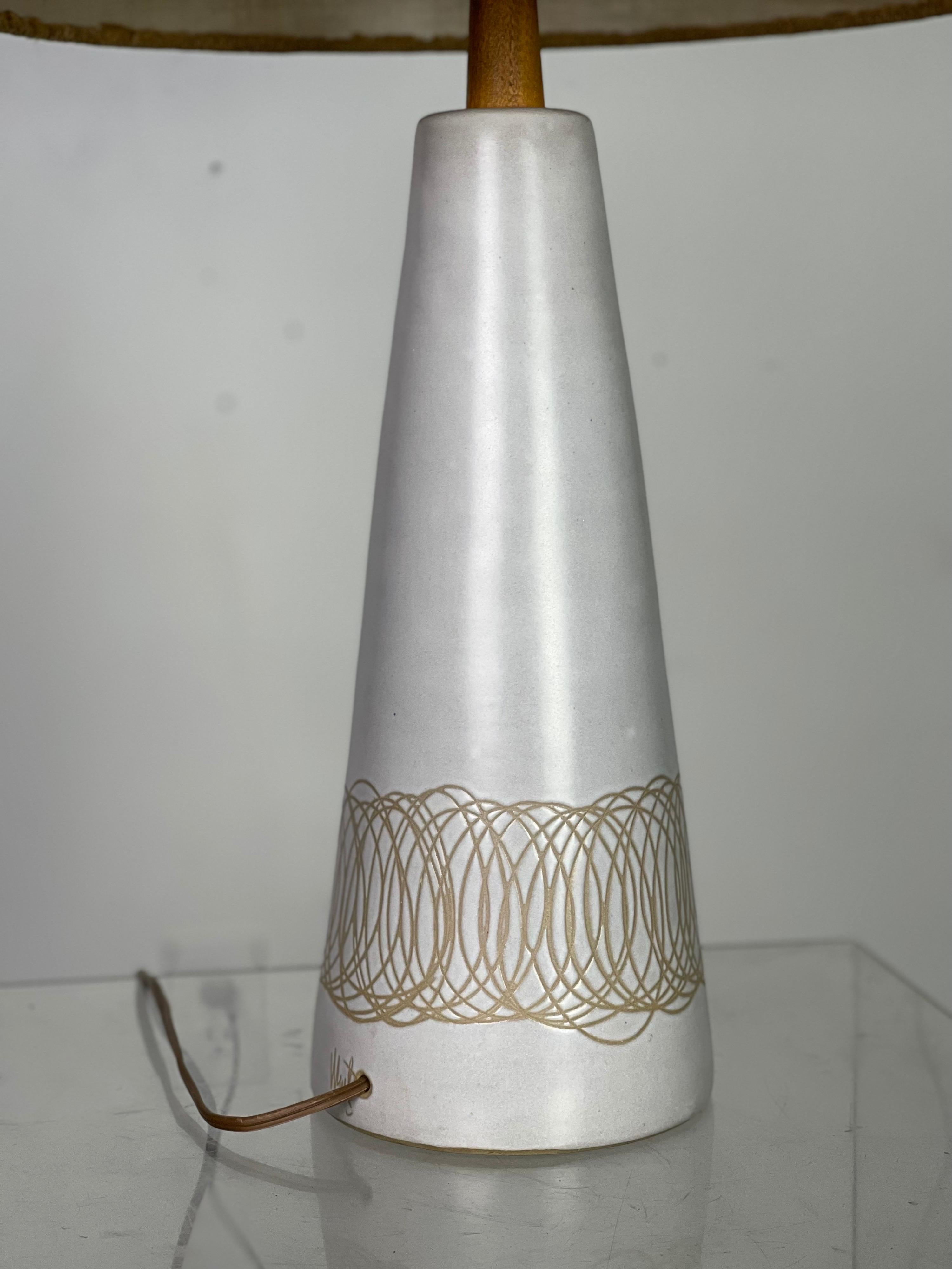 Mid-20th Century Sgraffito Lamp by Jane and Gordon Martz for Marshall Studios