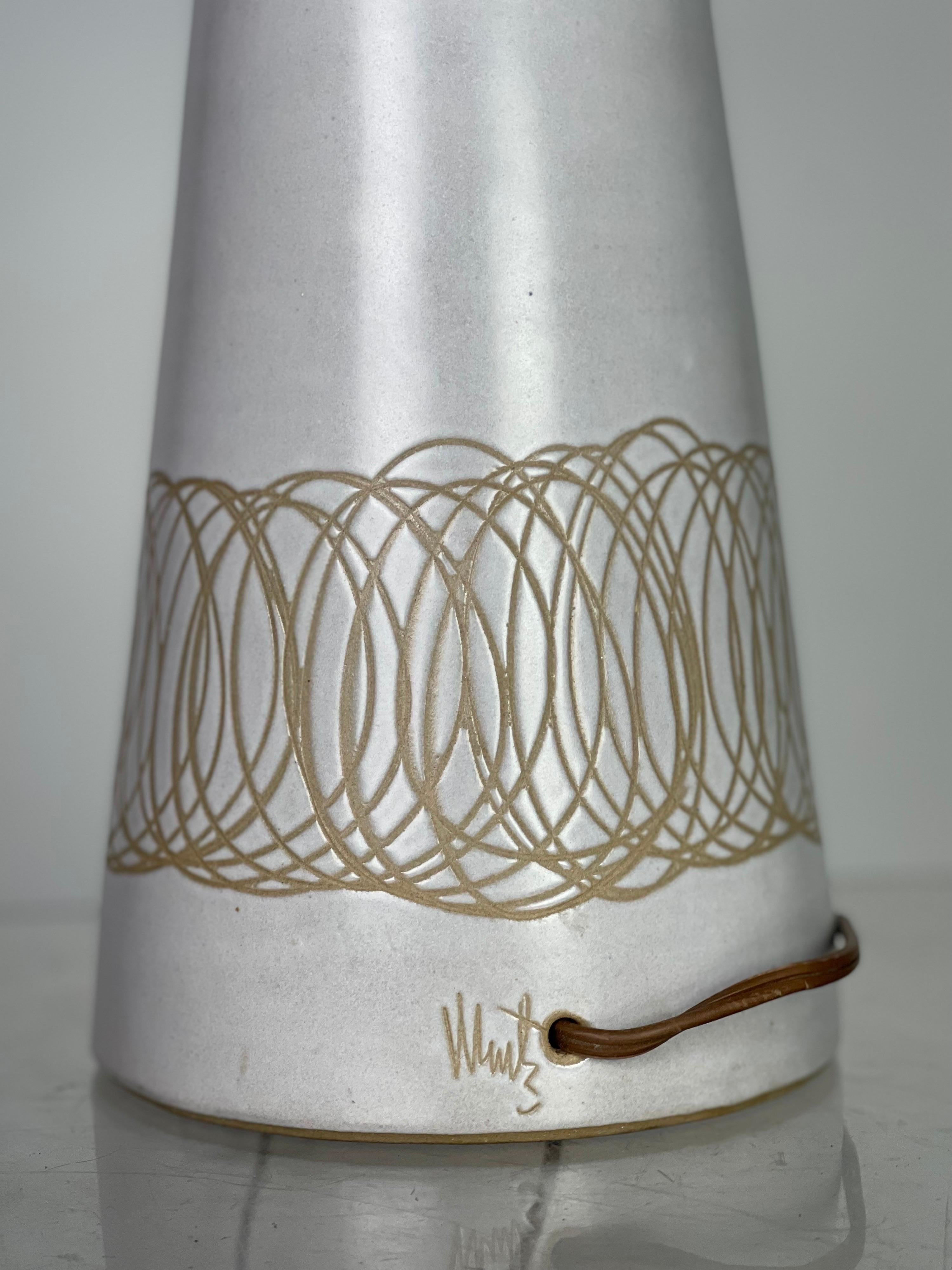 Brass Sgraffito Lamp by Jane and Gordon Martz for Marshall Studios