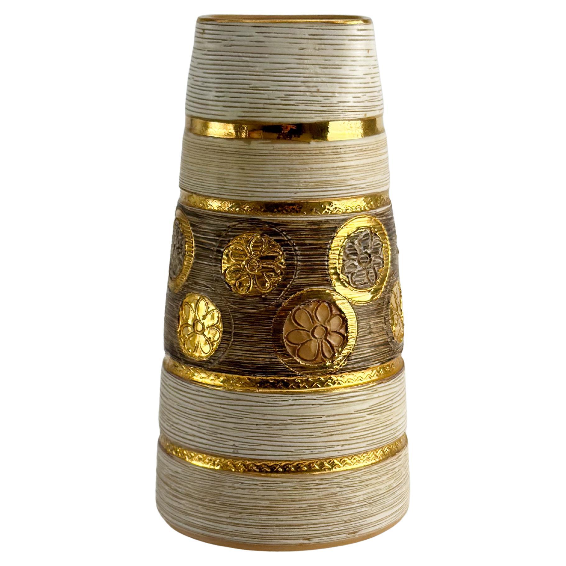Italian Mid-Century Conical Sgraffito Vase Fratelli Fanciullacci Elbee