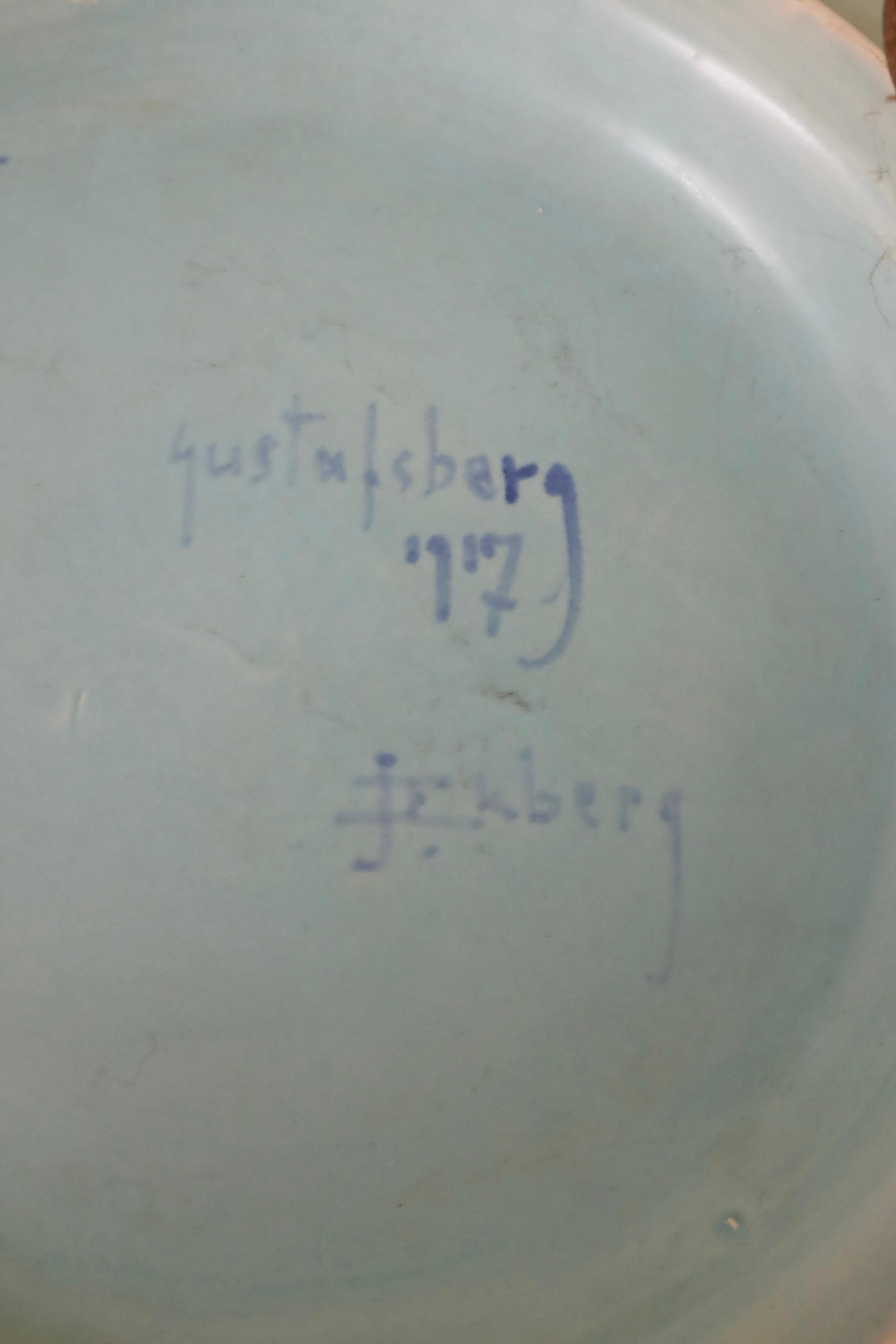 Sgraffito plate from 1917 by Josef Ekberg For Sale 2