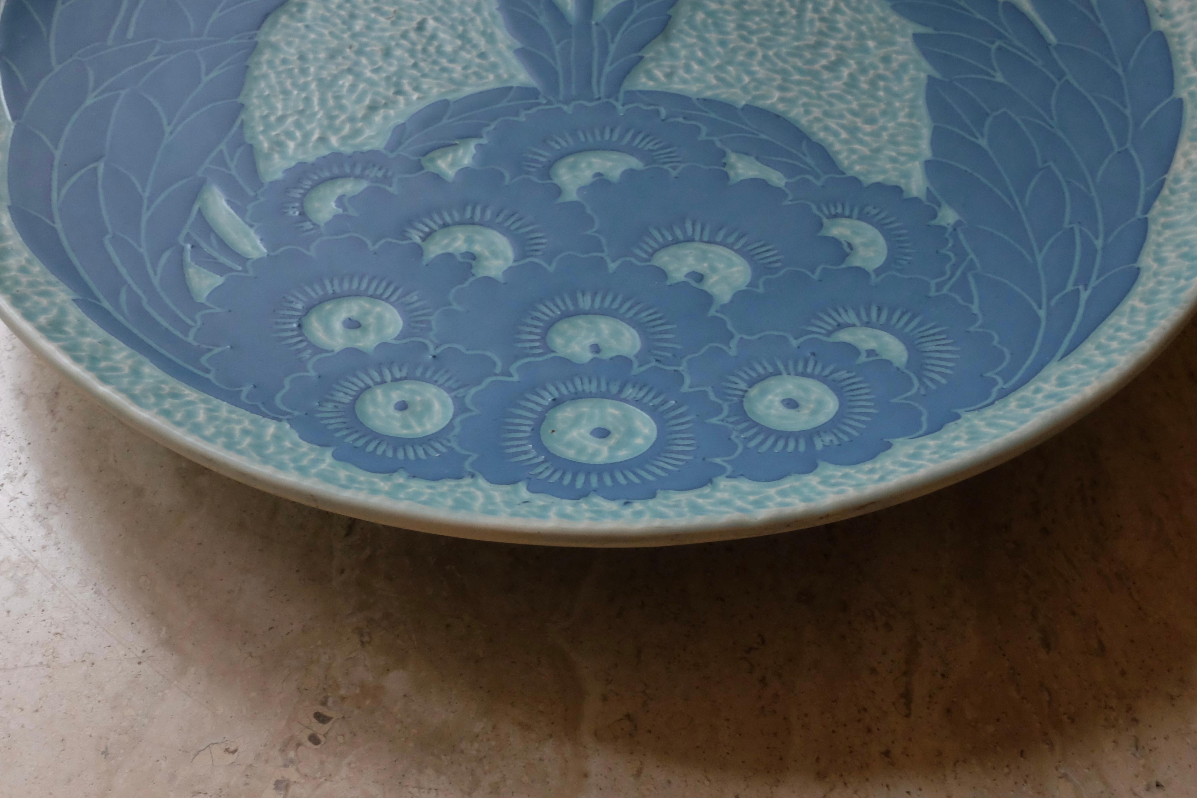 Sgraffito plate from 1917 by Josef Ekberg For Sale 1
