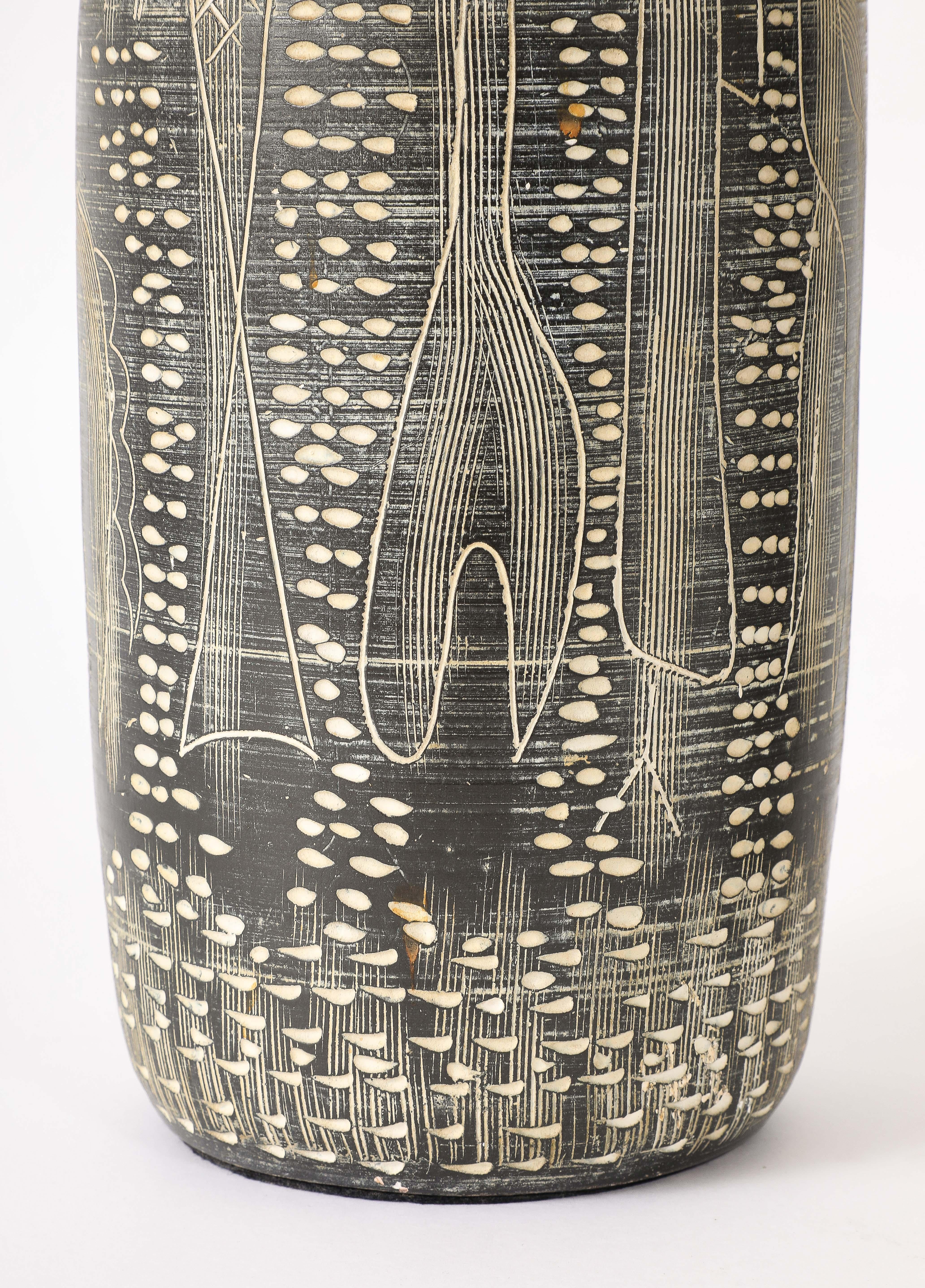 Sgrafitto Table Lamps, Italy 1960's For Sale 1