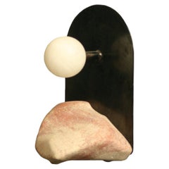 SH-00 High Sculptural Lamp of Brass, Marble and Alabaster