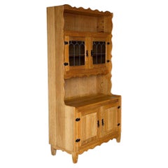 S.H. Møbler Oak Hutch with Glass Doors Danish Mid-Century Modern 1960s
