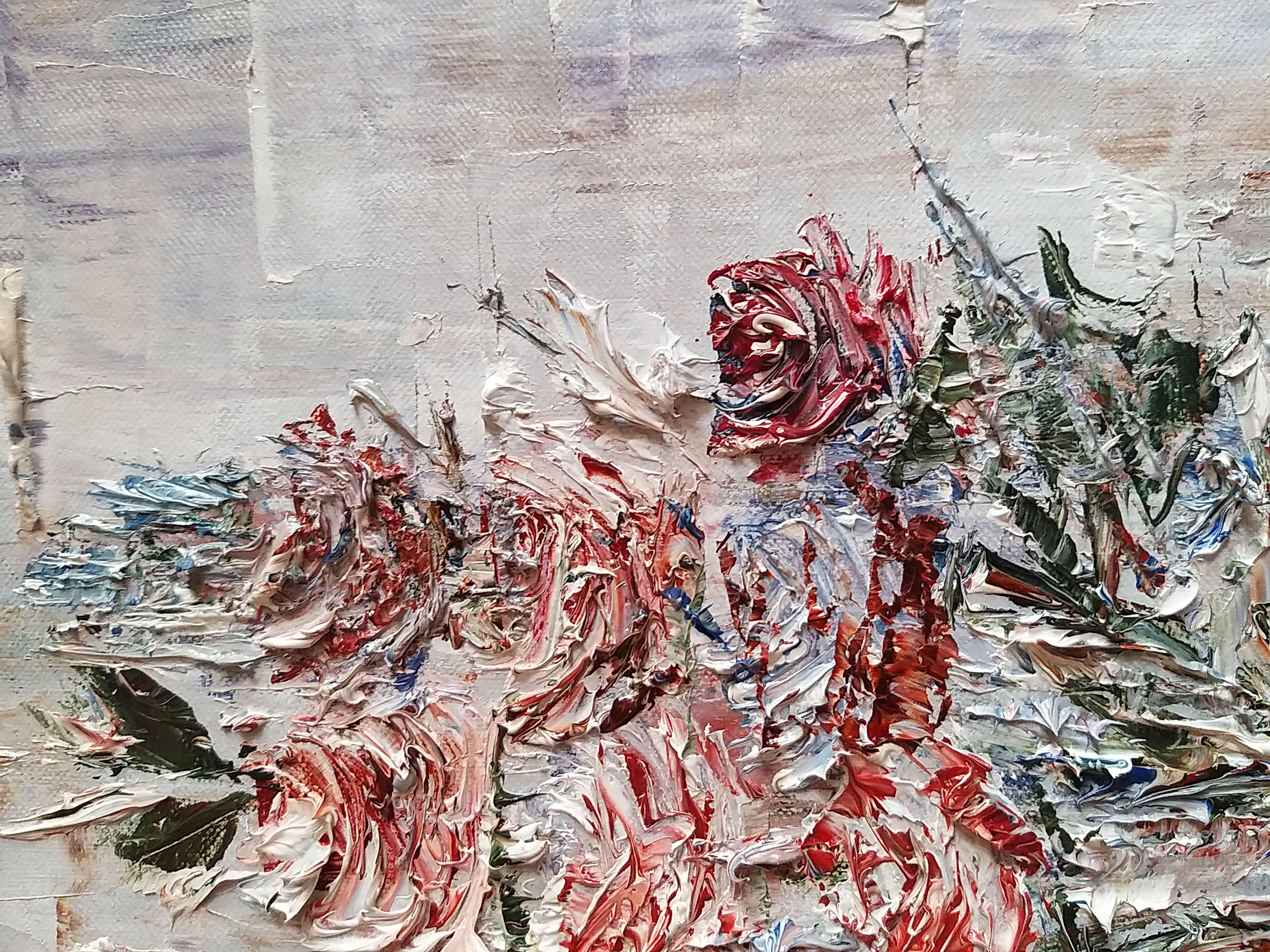 The Apple tray, Painting, Oil on Canvas For Sale 3