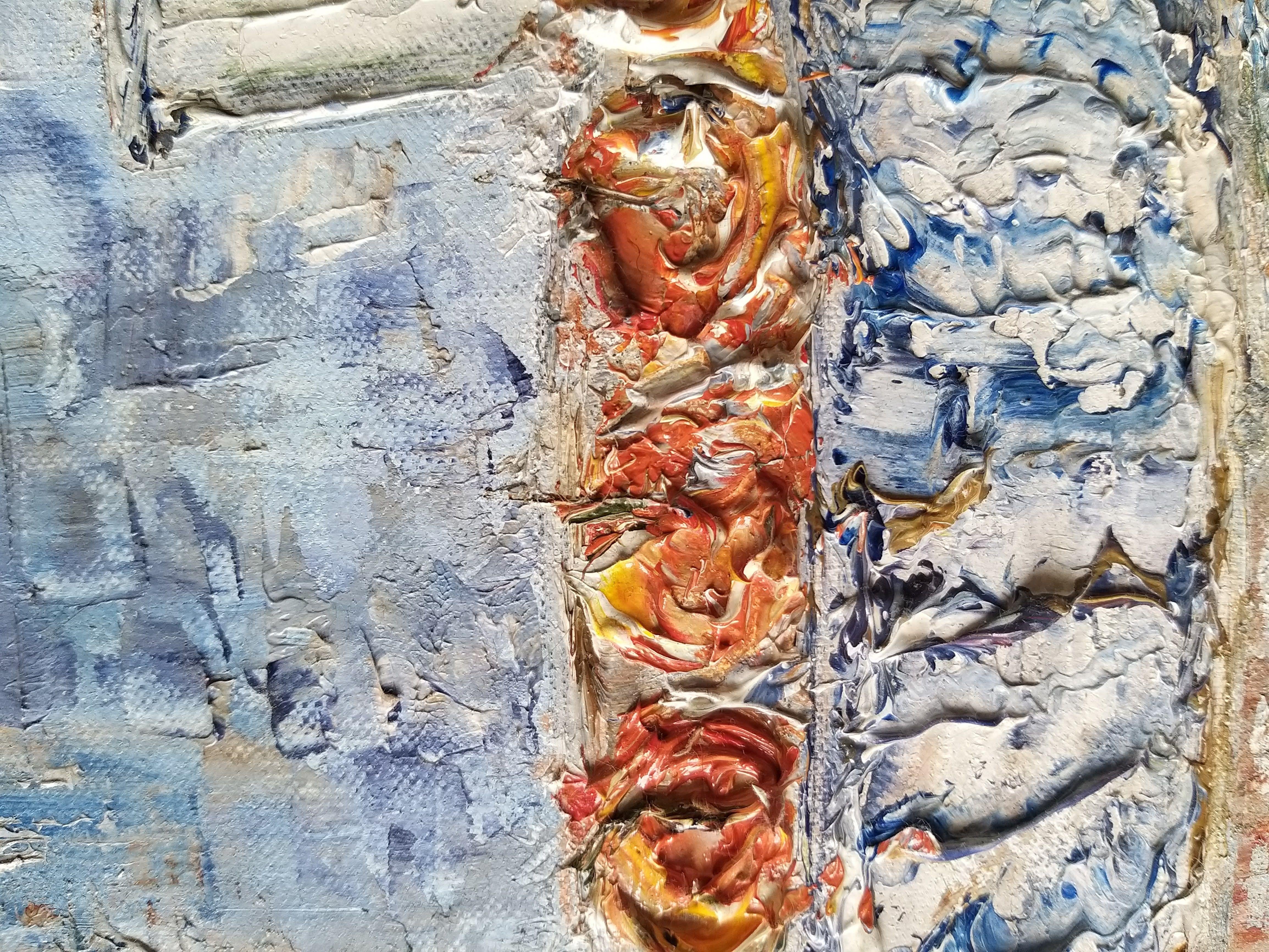Die Pfirsiche, Gemälde, Öl auf Leinwand (Sonstige Kunststile), Painting, von Shabana  Godhrawala 