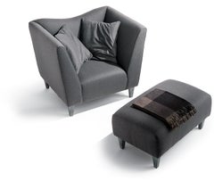 SHABBINO Upholstered Wooden Stool Covered with Flannel