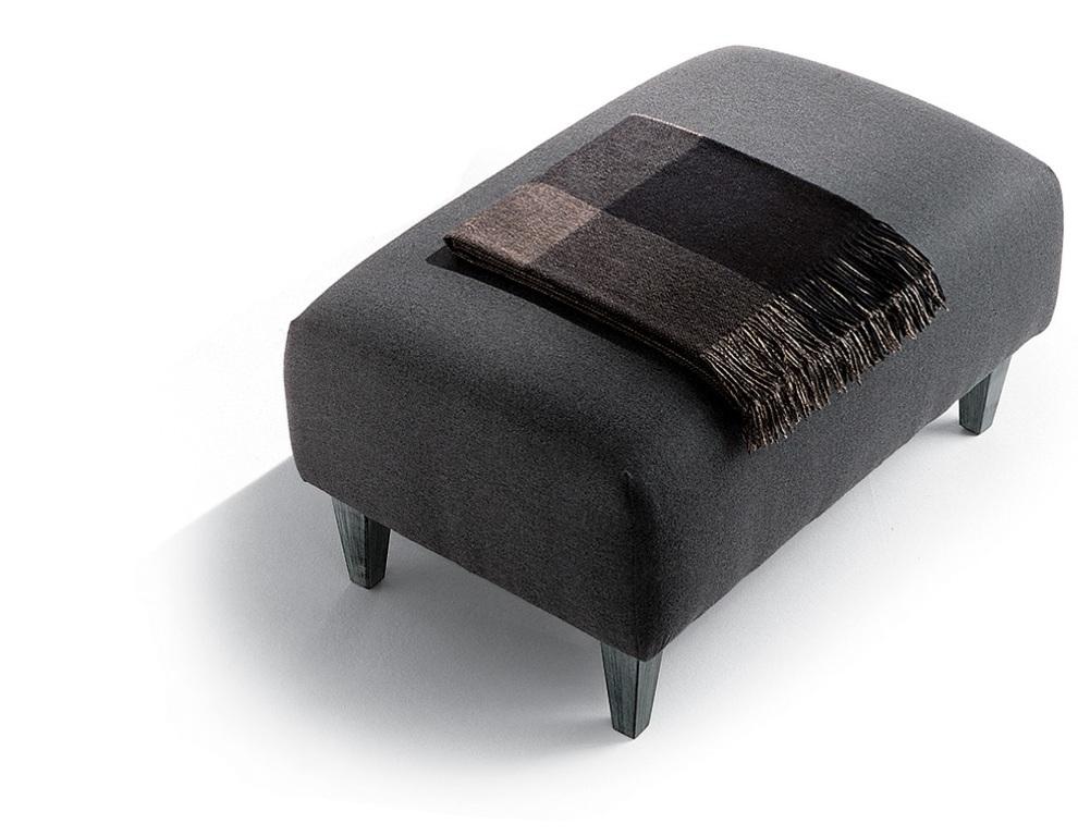 Italian SHABBINO Upholstered Wooden Stool Covered with Flannel For Sale