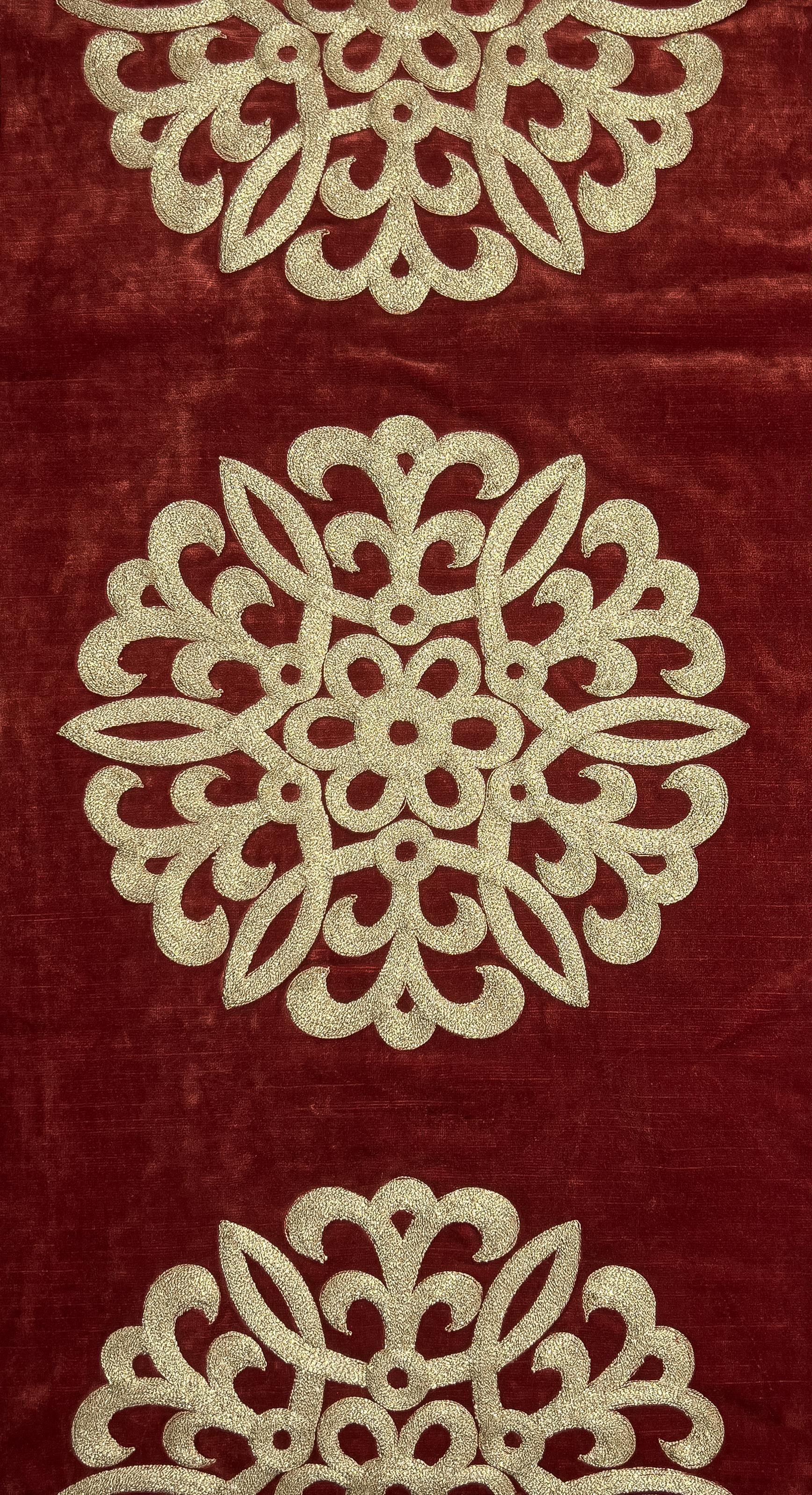 Brocade: Bootas (Motifs) - Embroidered Tapestry Wall Hanging  - Other Art Style Art by Shabbir Merchant