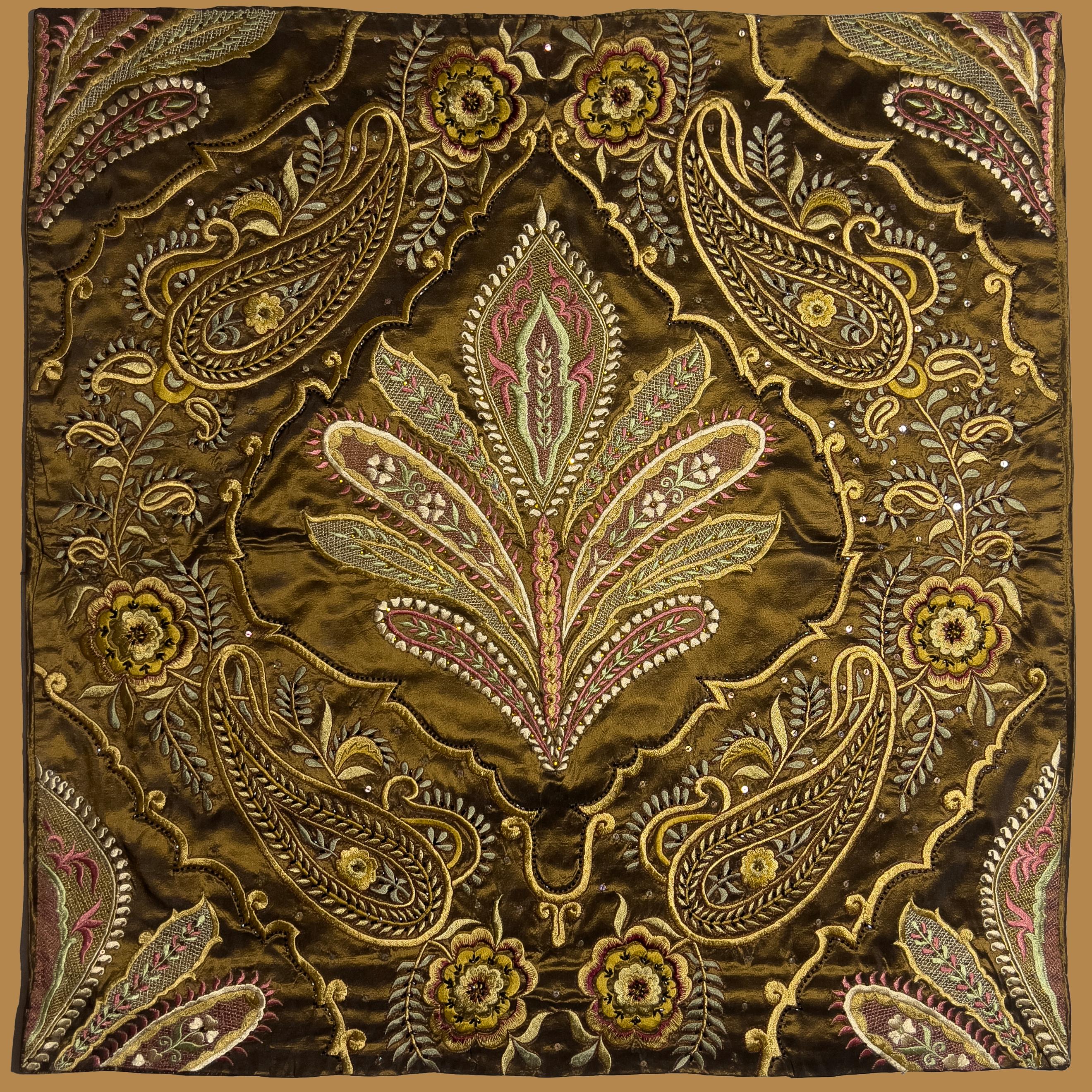 Jaali: Kairi (Paisley) - Embroidered Tapestry Wall Hanging  For Sale 2