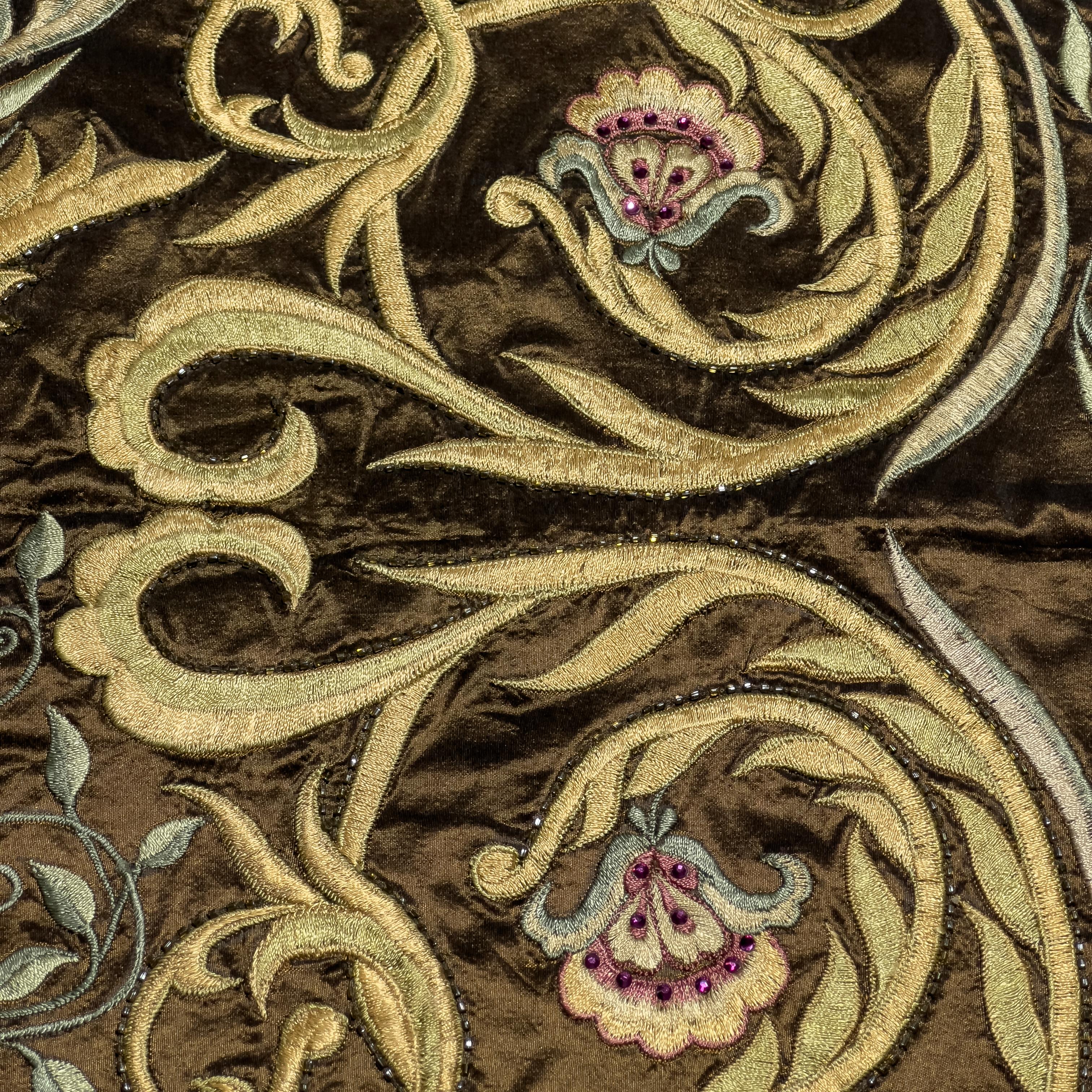 Jaali: Phulwari (Flower Garden) - Embroidered Tapestry Wall Hanging  - Other Art Style Art by Shabbir Merchant