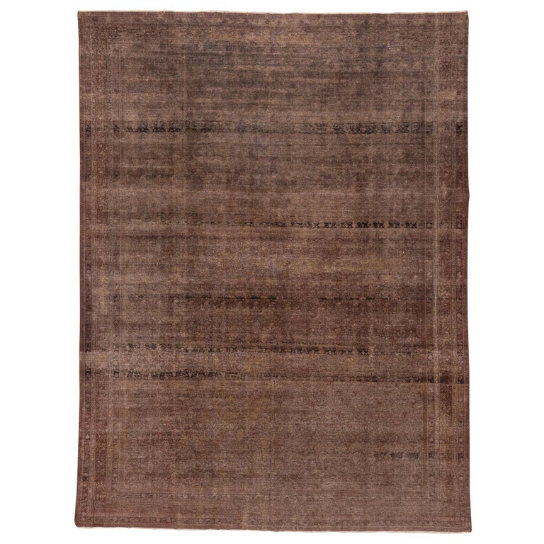 Shabby Chic Antique Indian Amritsar Rug, Brown Palette, circa 1920s For Sale