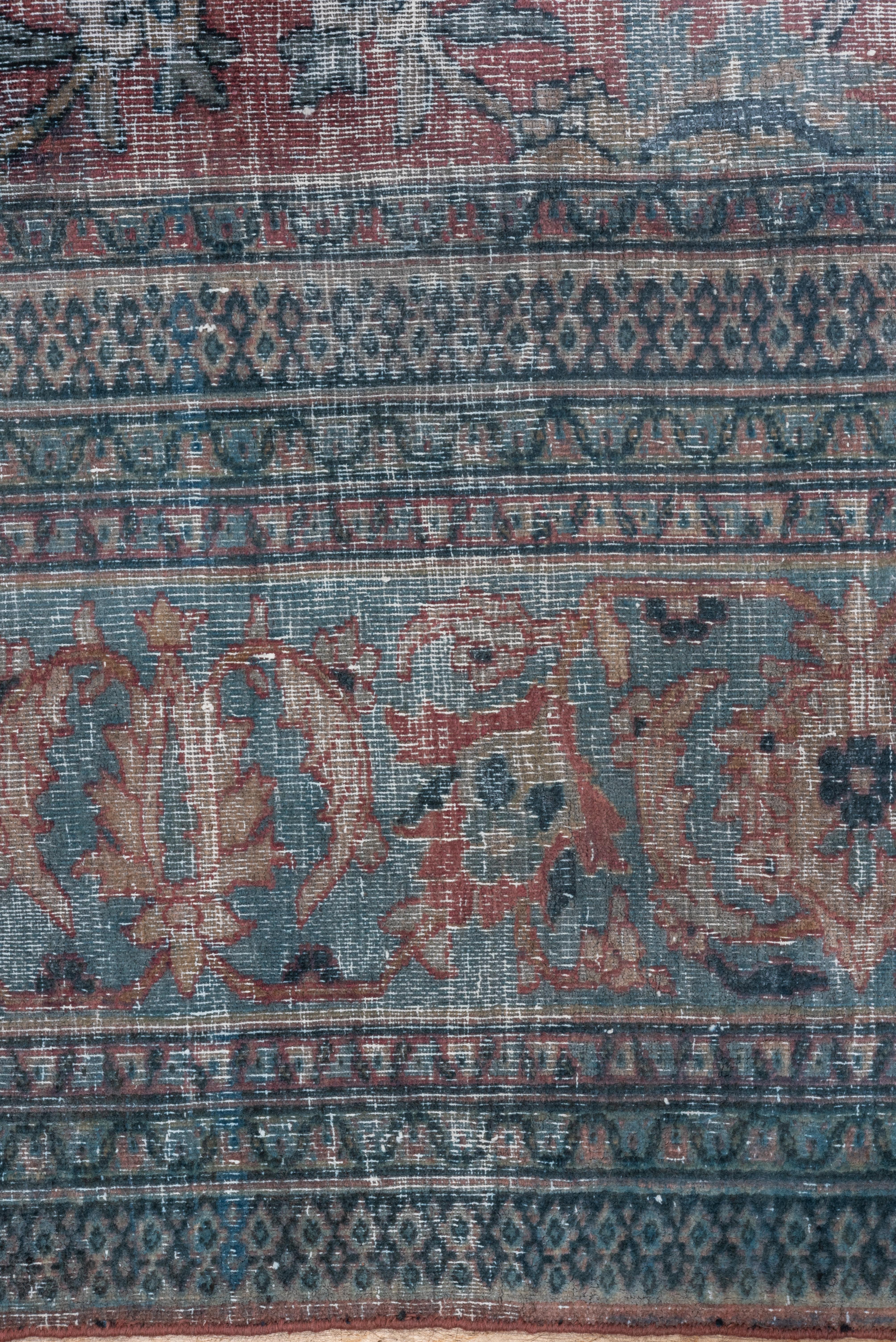 Shabby Chic Antique Persian Khorassan Rug, Blue & Pink Palette, Circa 1920s For Sale 1