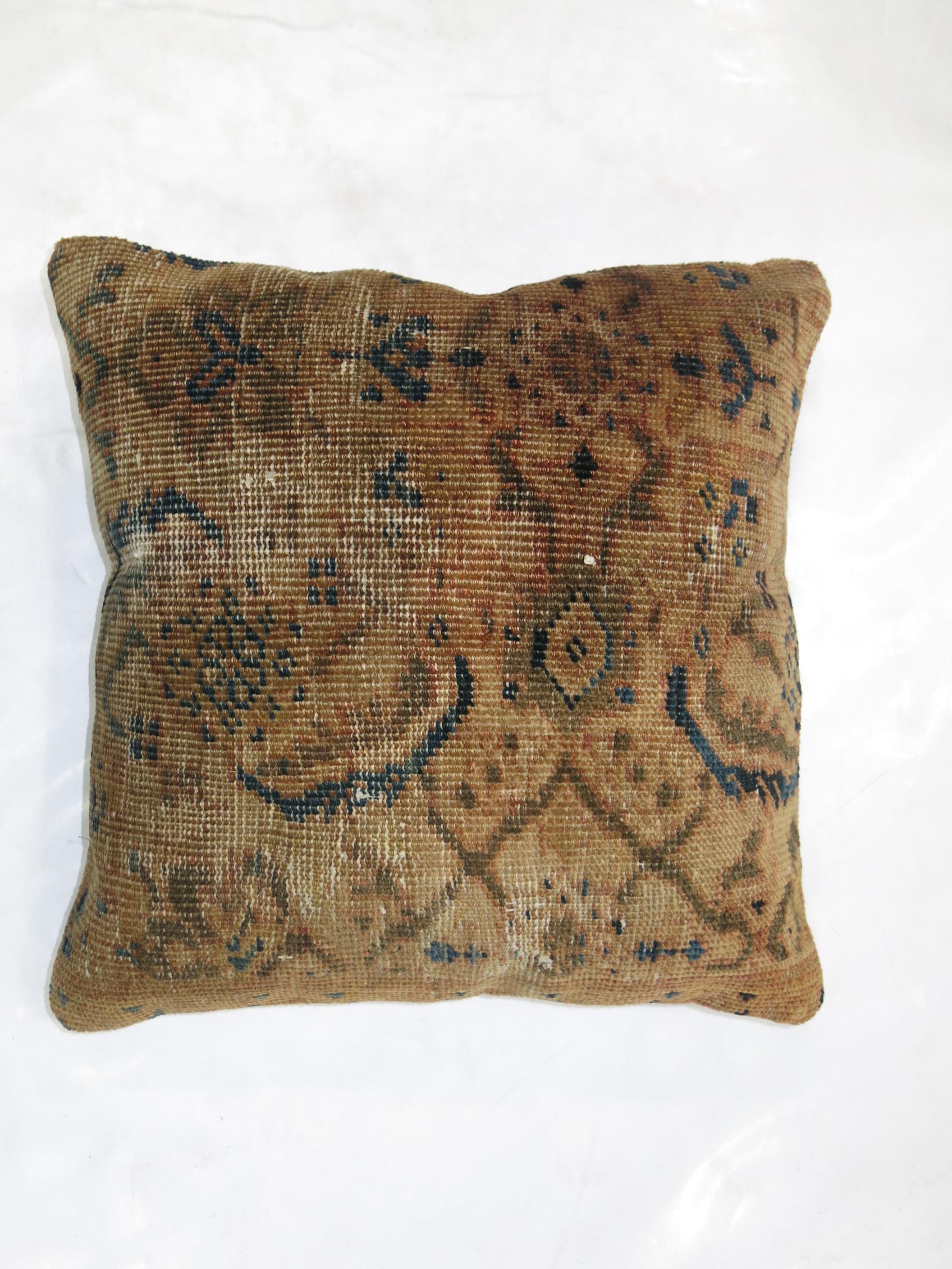 Sultanabad Shabby Chic Antique Persian Mahal Rug Pillow