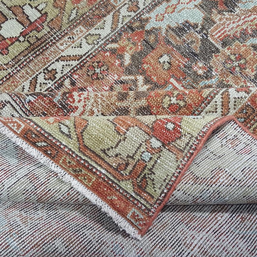 Annodato a mano Shabby Chic Antico runner persiano Malayer C 1920's Overall Mahi Pattern in vendita