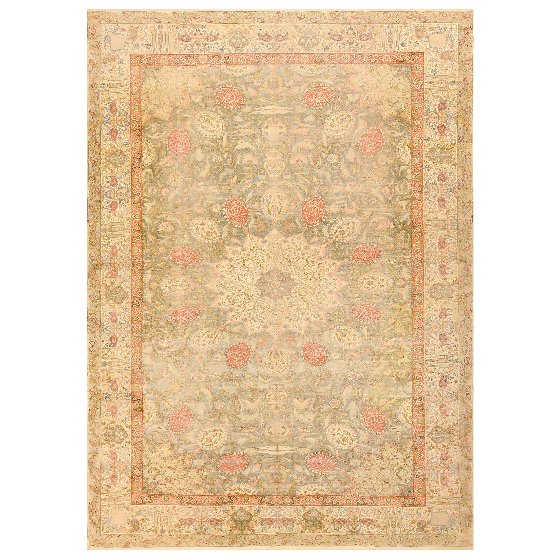 Shabby Chic Antique Silk Turkish Kayseri Rug. Size: 9 ft x 12 ft 6 in