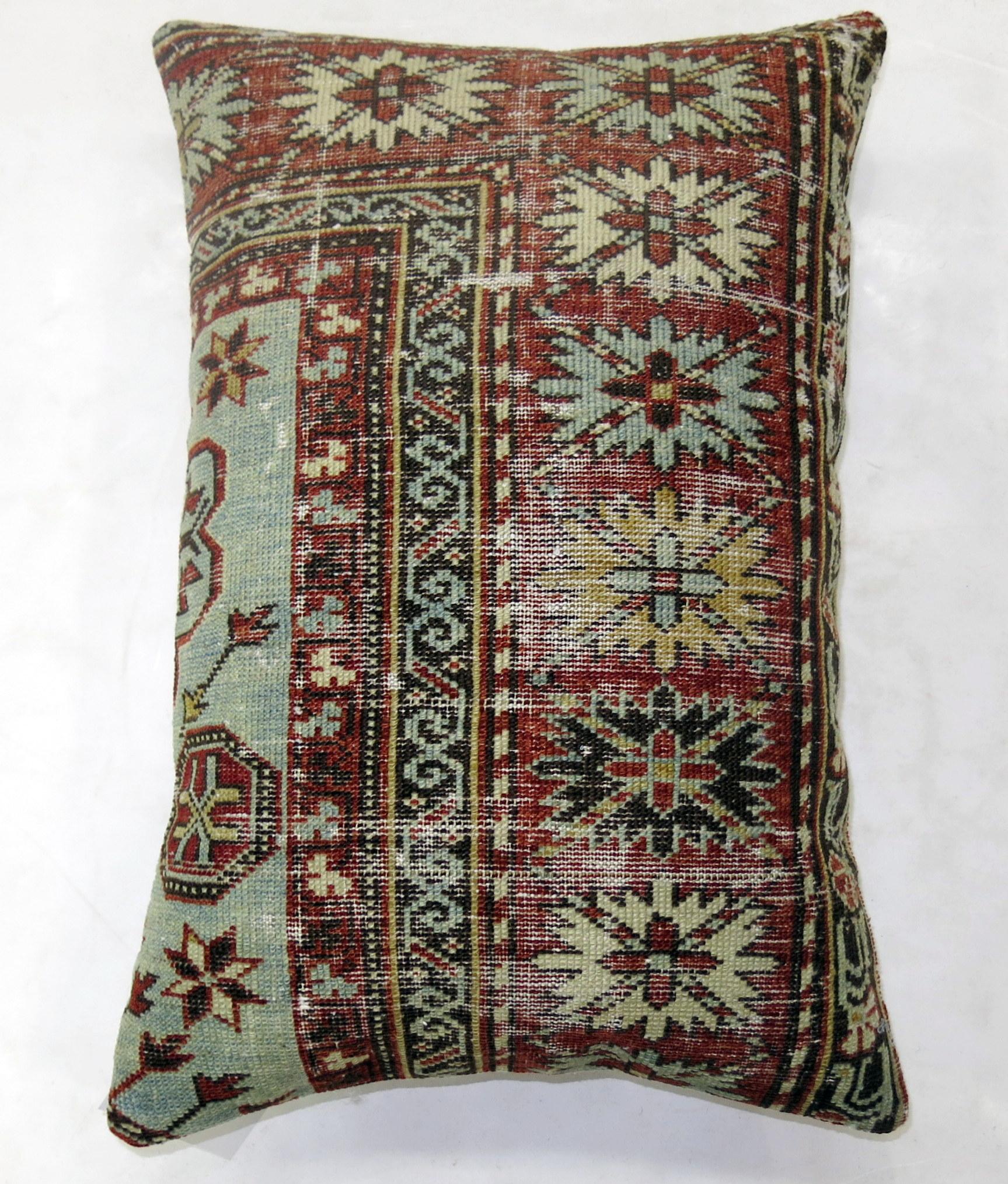 Biedermeier Shabby Chic Caucasian Rug Pillow For Sale