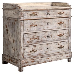 19th Century Antique Shabby Chic Chest of Drawers in Distressed Wood