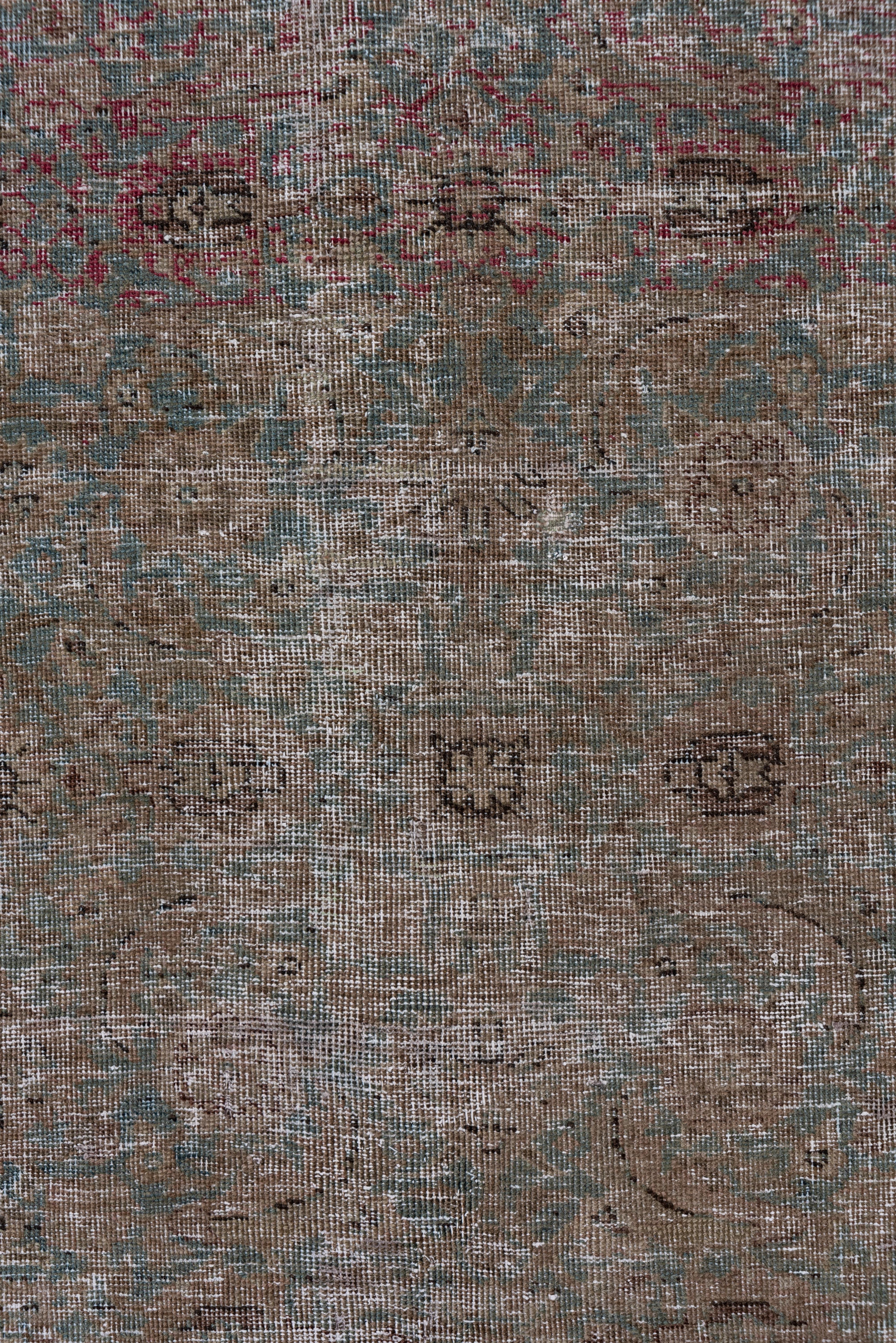 Mid-20th Century Shabby Chic & Colorful Antique Persian Tabriz Rug, Blue and Green All-Over Field