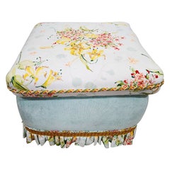Used Shabby Chic Designer Cottage Ottoman Pouf