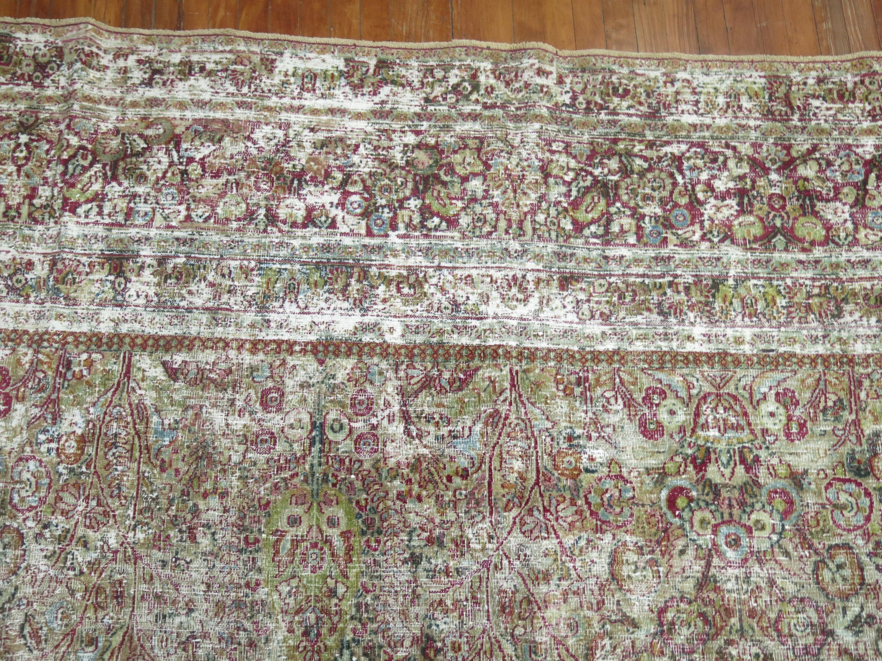 Shabby Chic Distressed Persian Oversize Carpet For Sale 2