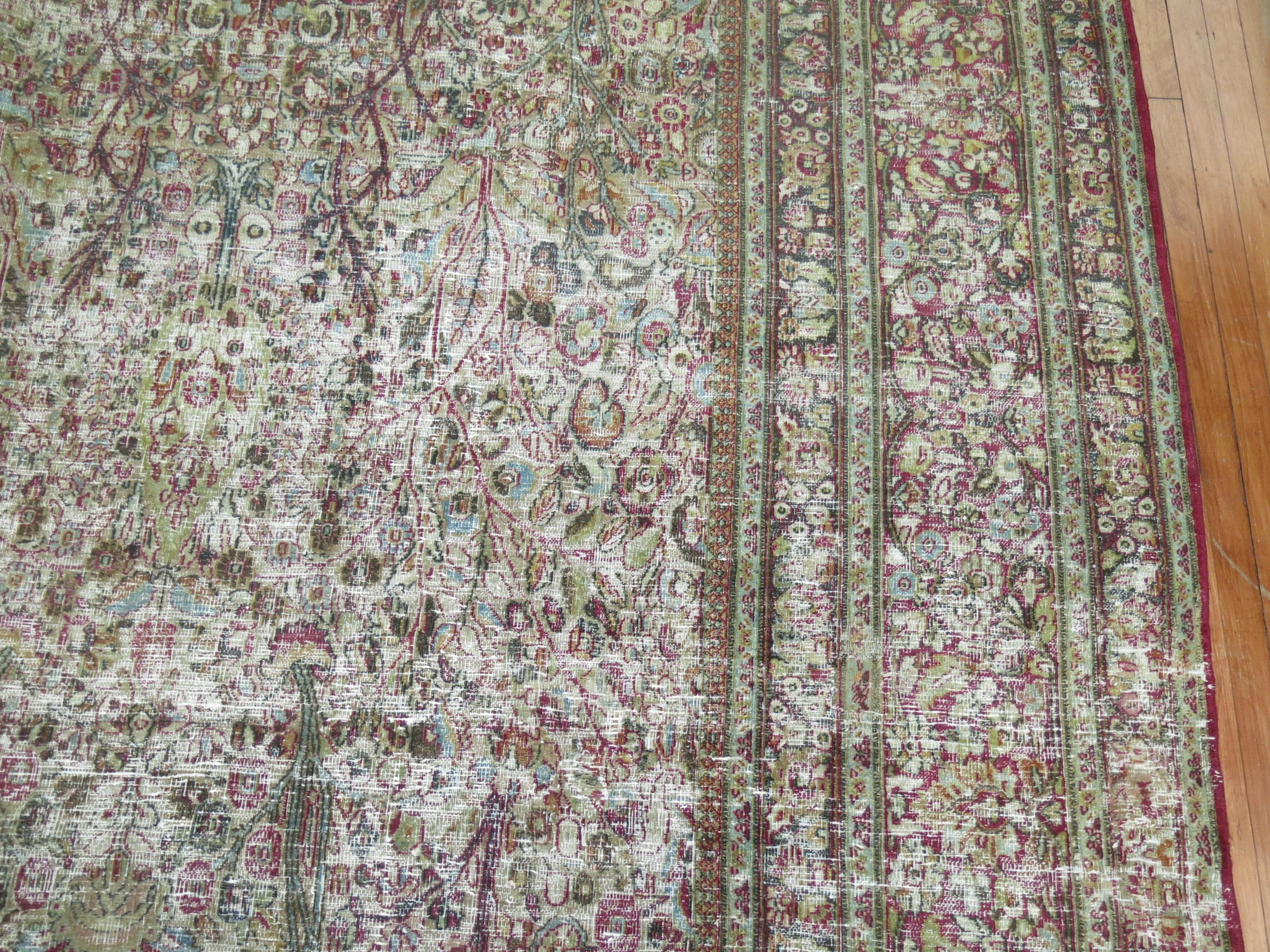 Shabby Chic Distressed Persian Oversize Carpet For Sale 3