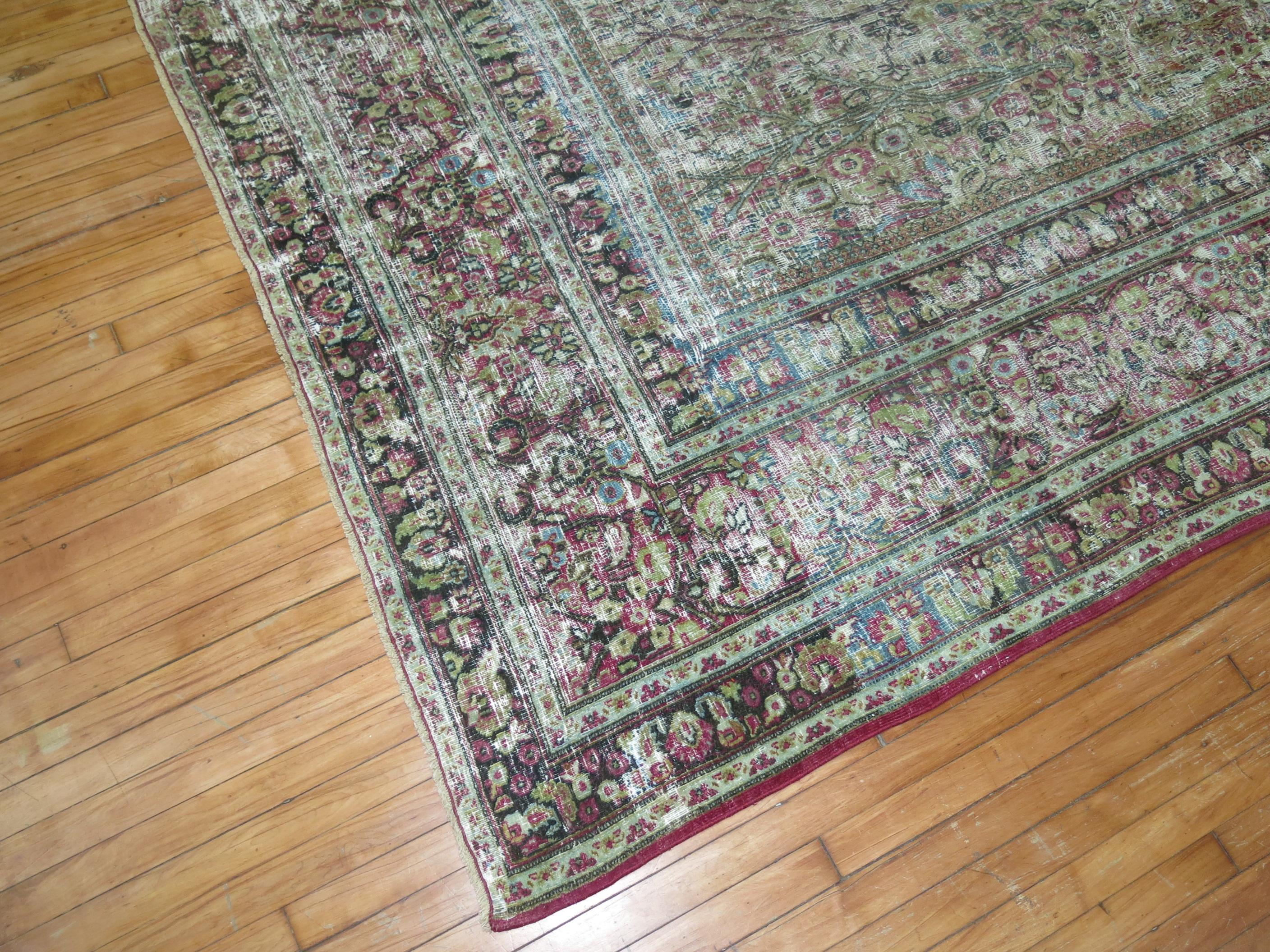Shabby Chic Distressed Persian Oversize Carpet For Sale 5
