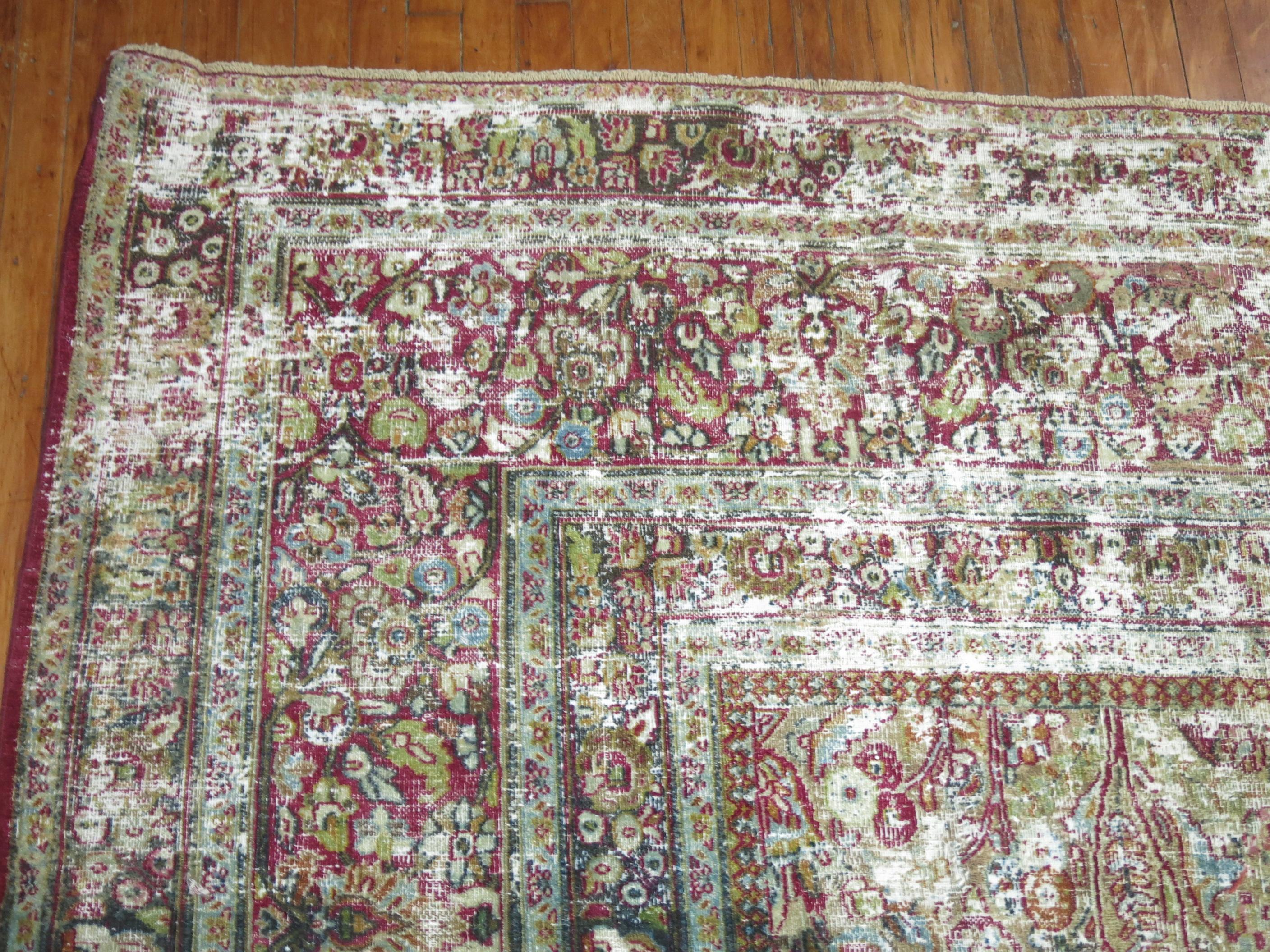 Shabby Chic Distressed Persian Oversize Carpet For Sale 1