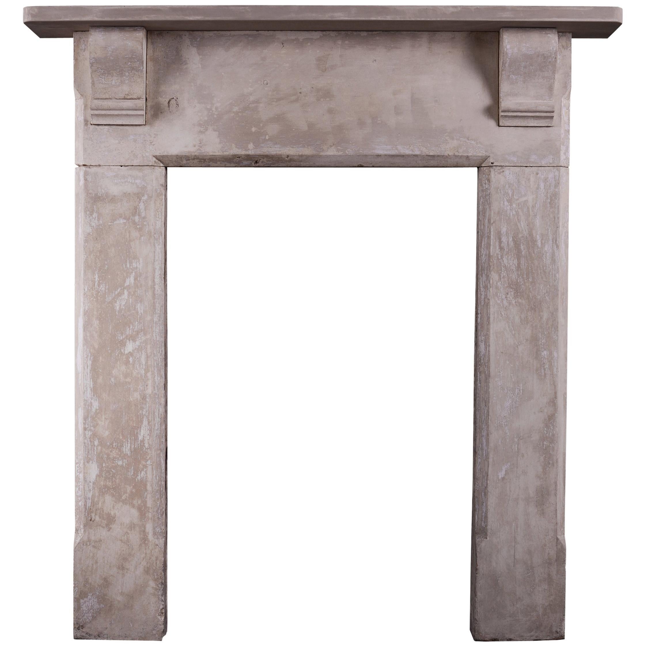 Shabby Chic English Stone Fireplace