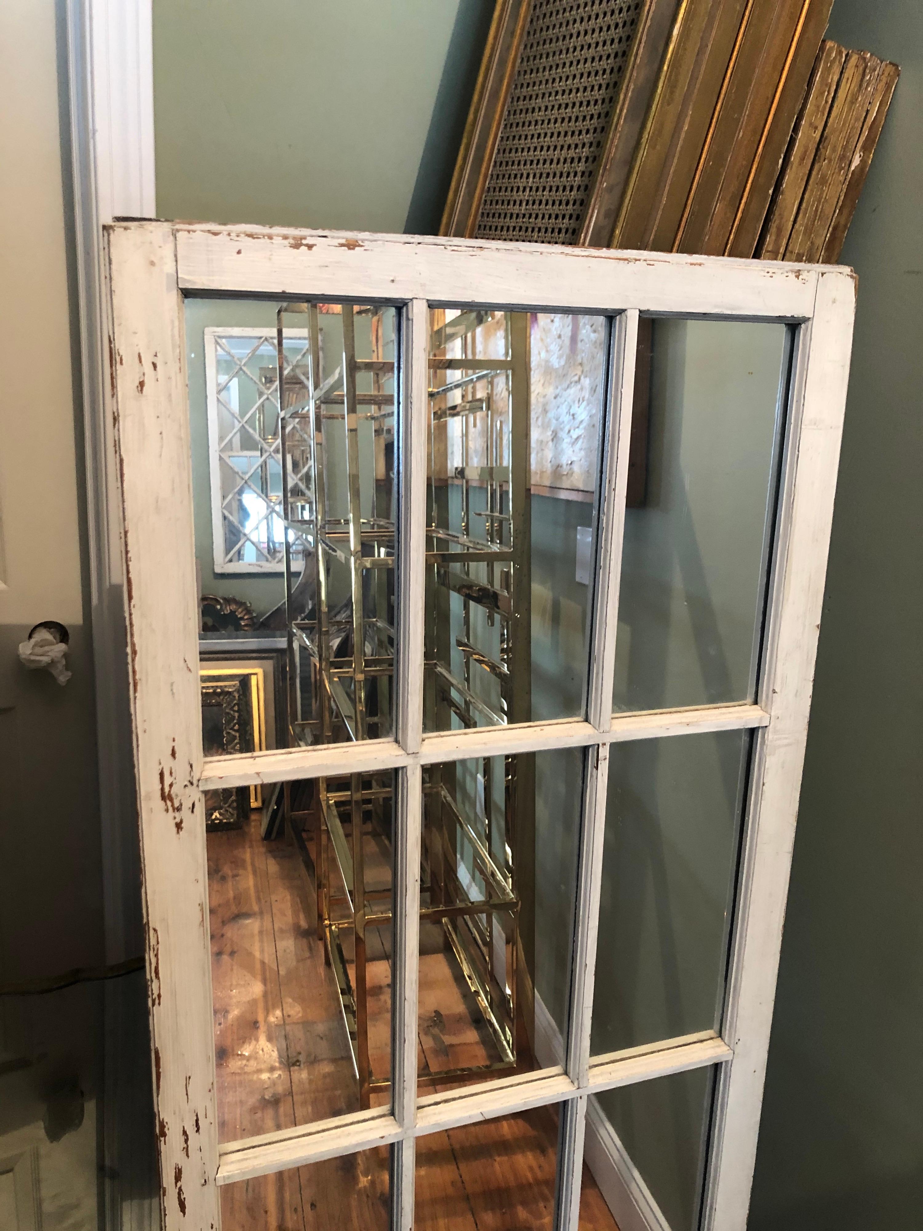 Painted Large Shabby Chic Farmhouse Palladian Mirror