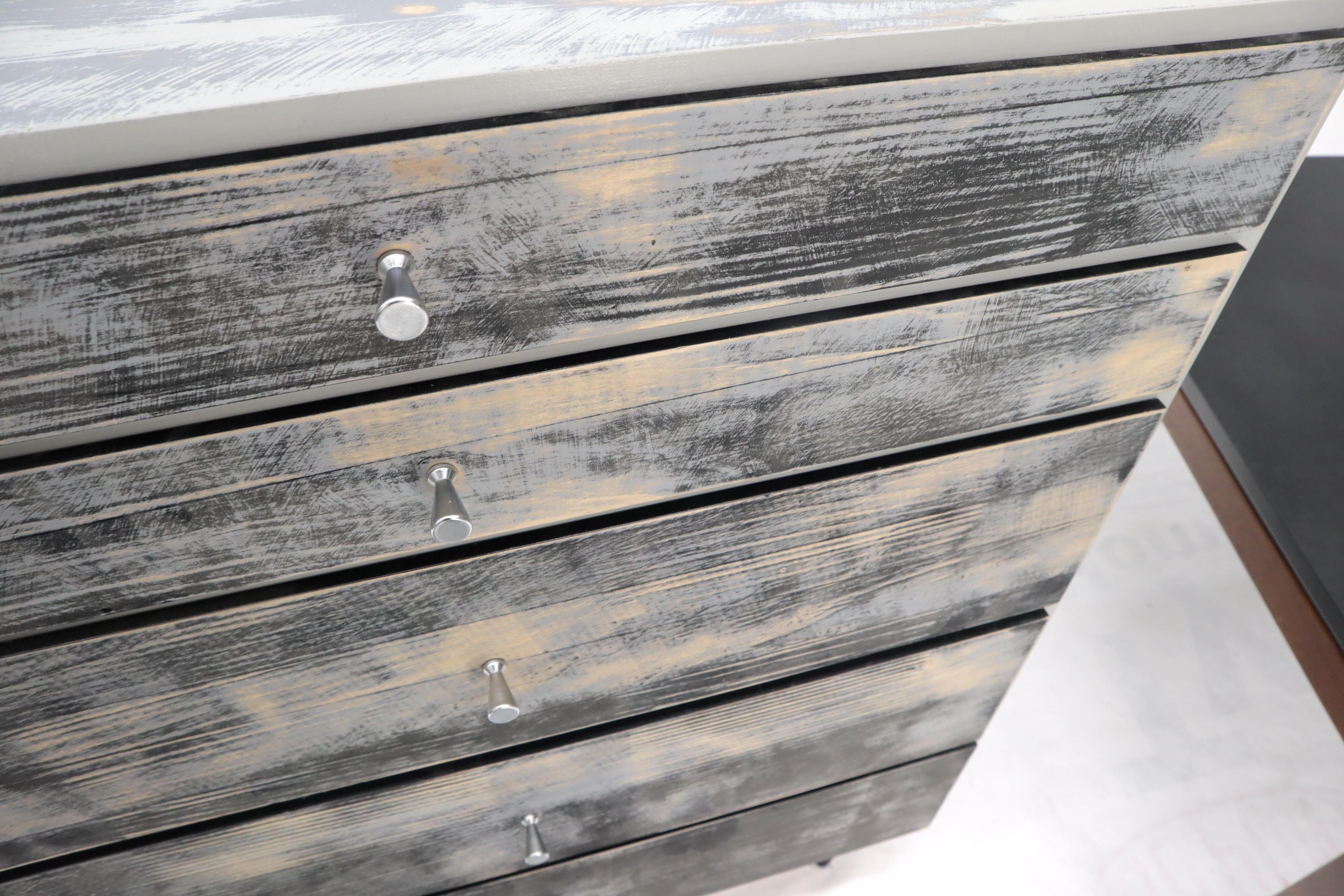 Shabby Chic Finish 5 Drawers Paul McCobb Dresser with Cone Pulls For Sale 1
