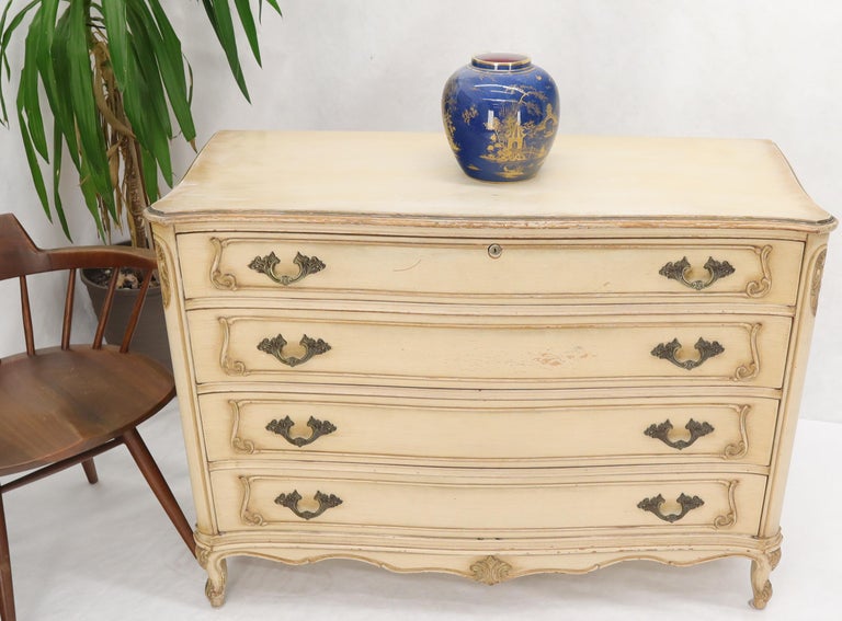Shabby Chic Gold Decorated Off White Painted French Provincial Dresser For  Sale at 1stDibs | gold painted dresser, white and gold french provincial  dresser, white gold dresser