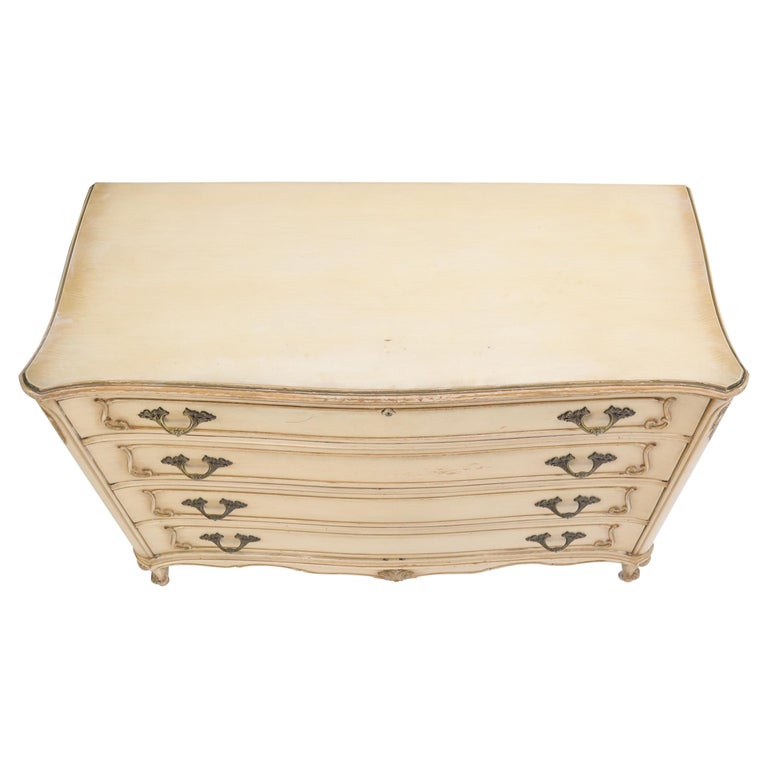 Shabby Chic Gold Decorated Off White Painted French Provincial Dresser For  Sale at 1stDibs | gold painted dresser, white and gold french provincial  dresser, white gold dresser
